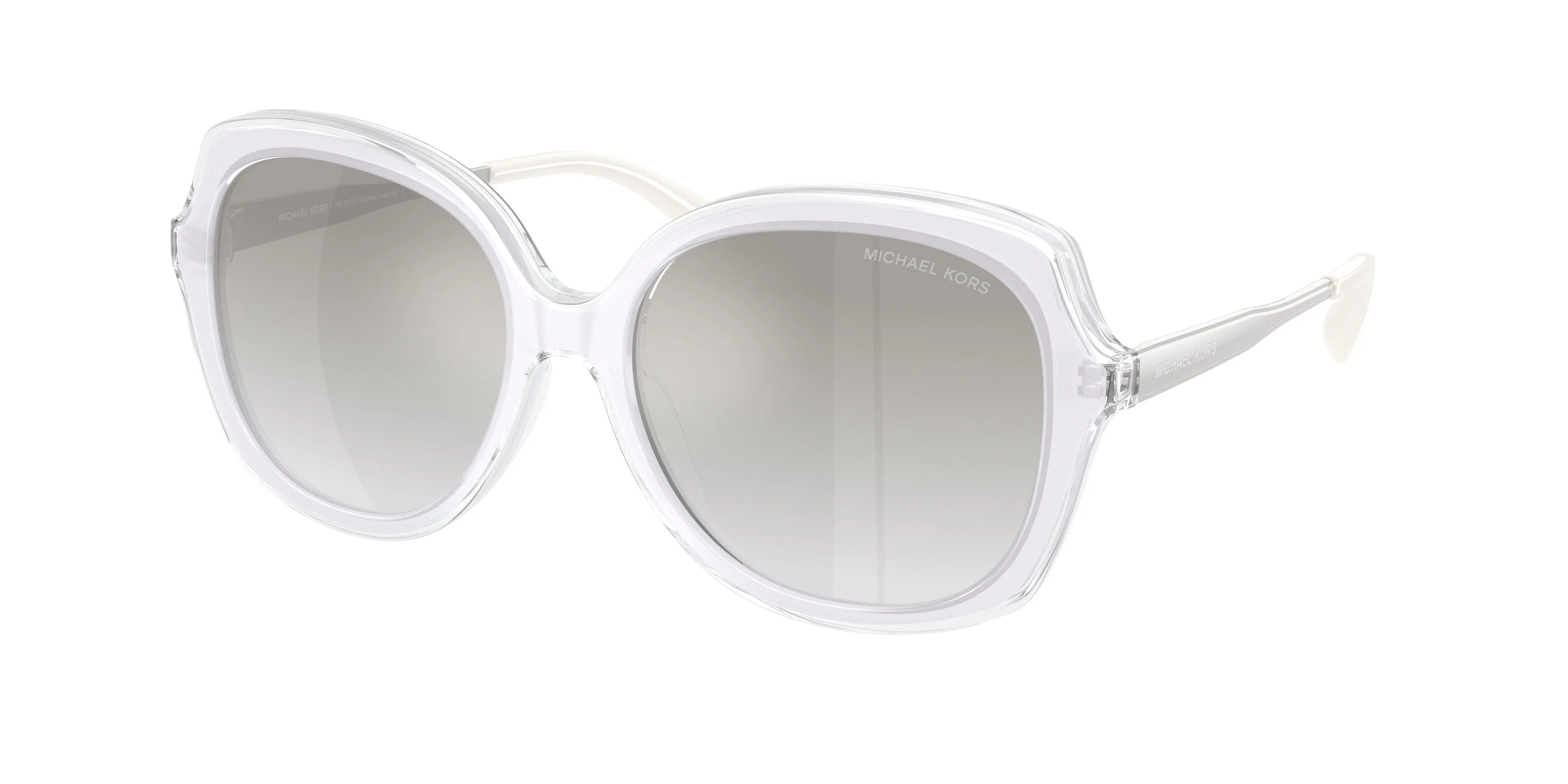 Michael Kors MK2273U CANARY ISLANDS 405201 Occhiali da sole Iniettato Bianco Grigio Squadrata Normale Sfumato - immagine 1