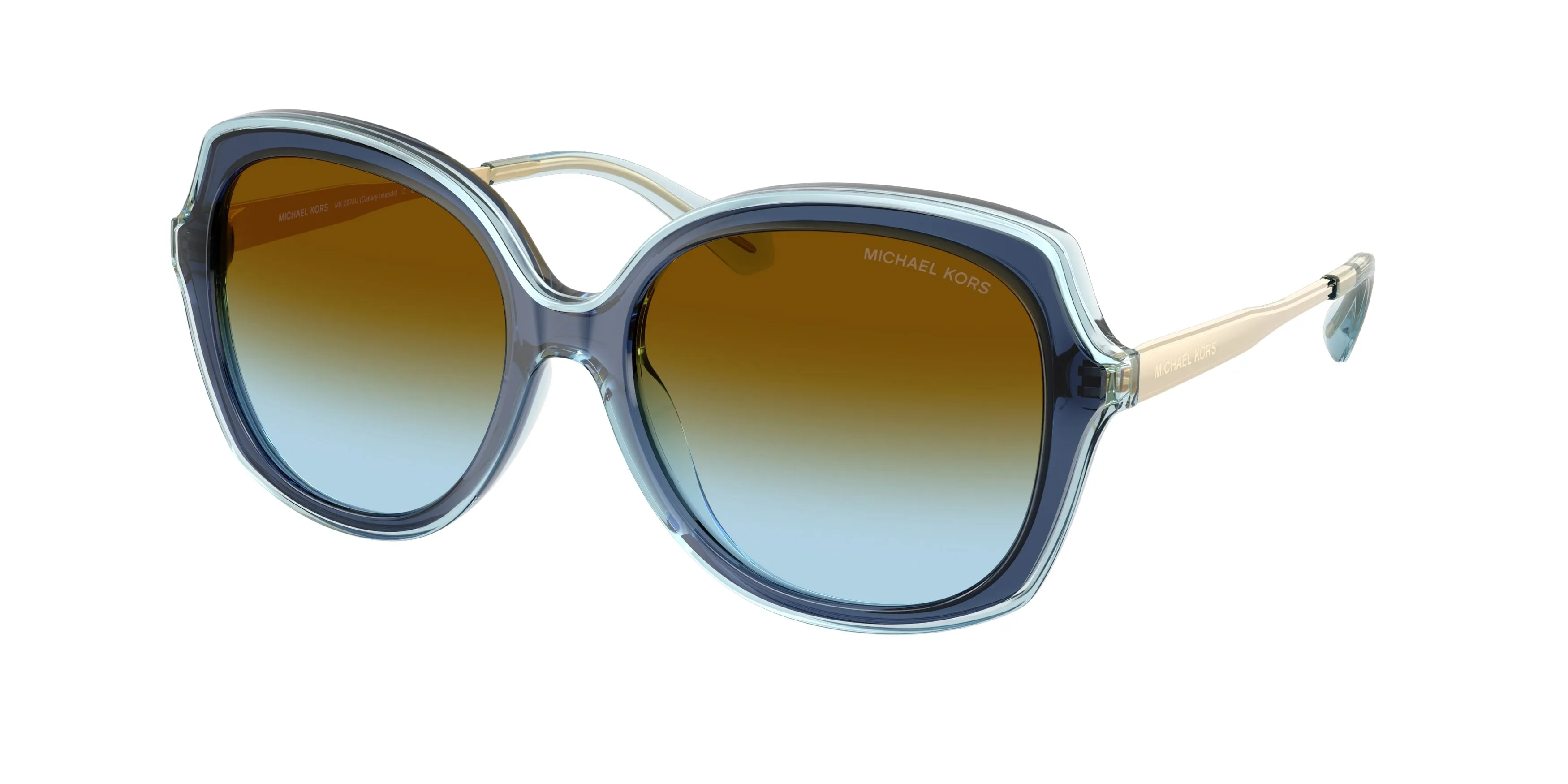 Michael Kors MK2273U CANARY ISLANDS 40315D Occhiali da sole Iniettato Blu Marrone Squadrata Normale - immagine 1
