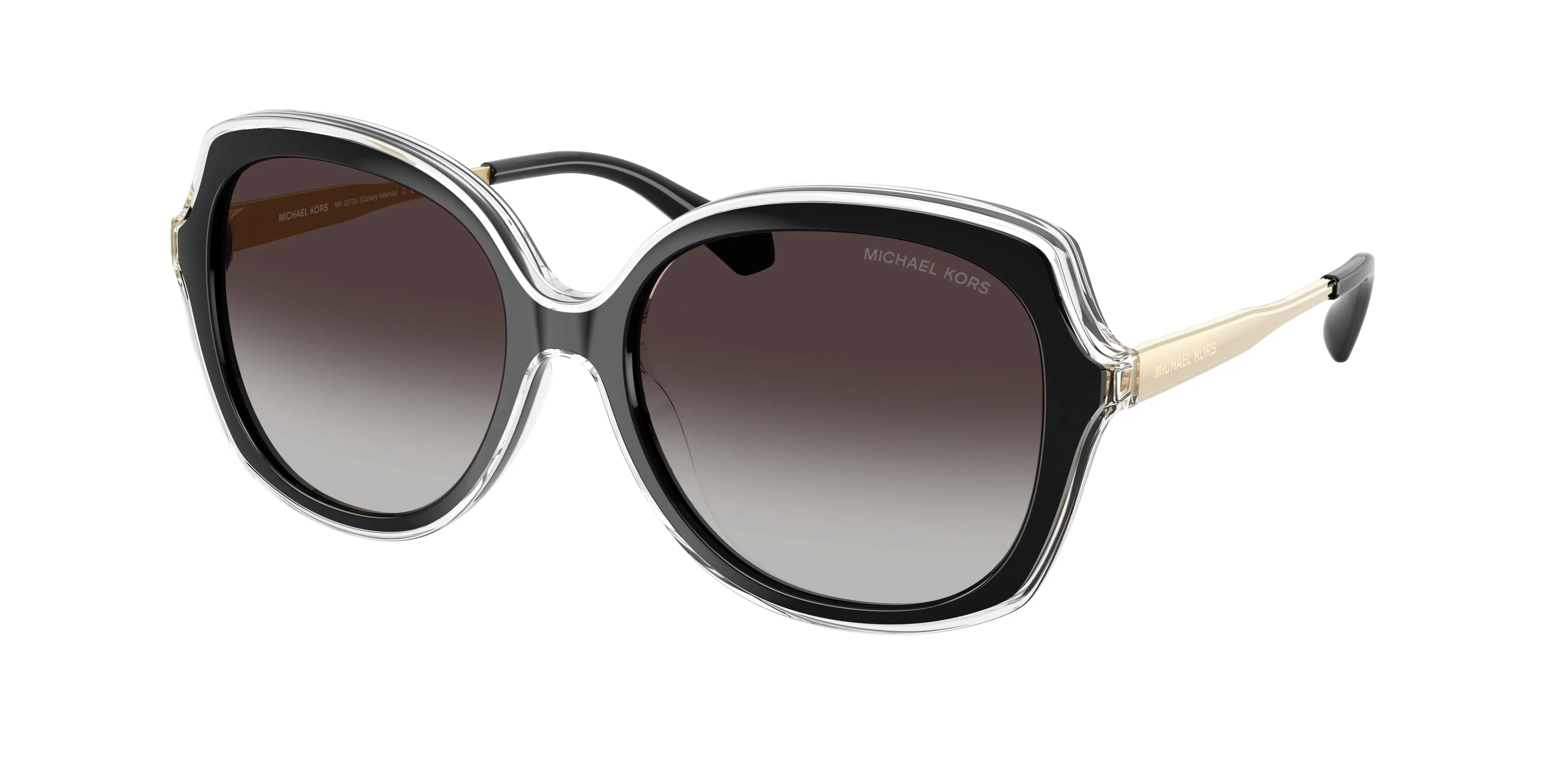 Michael Kors MK2273U CANARY ISLANDS 30058G Occhiali da sole Iniettato Nero Grigio Squadrata Normale Sfumato - immagine 1