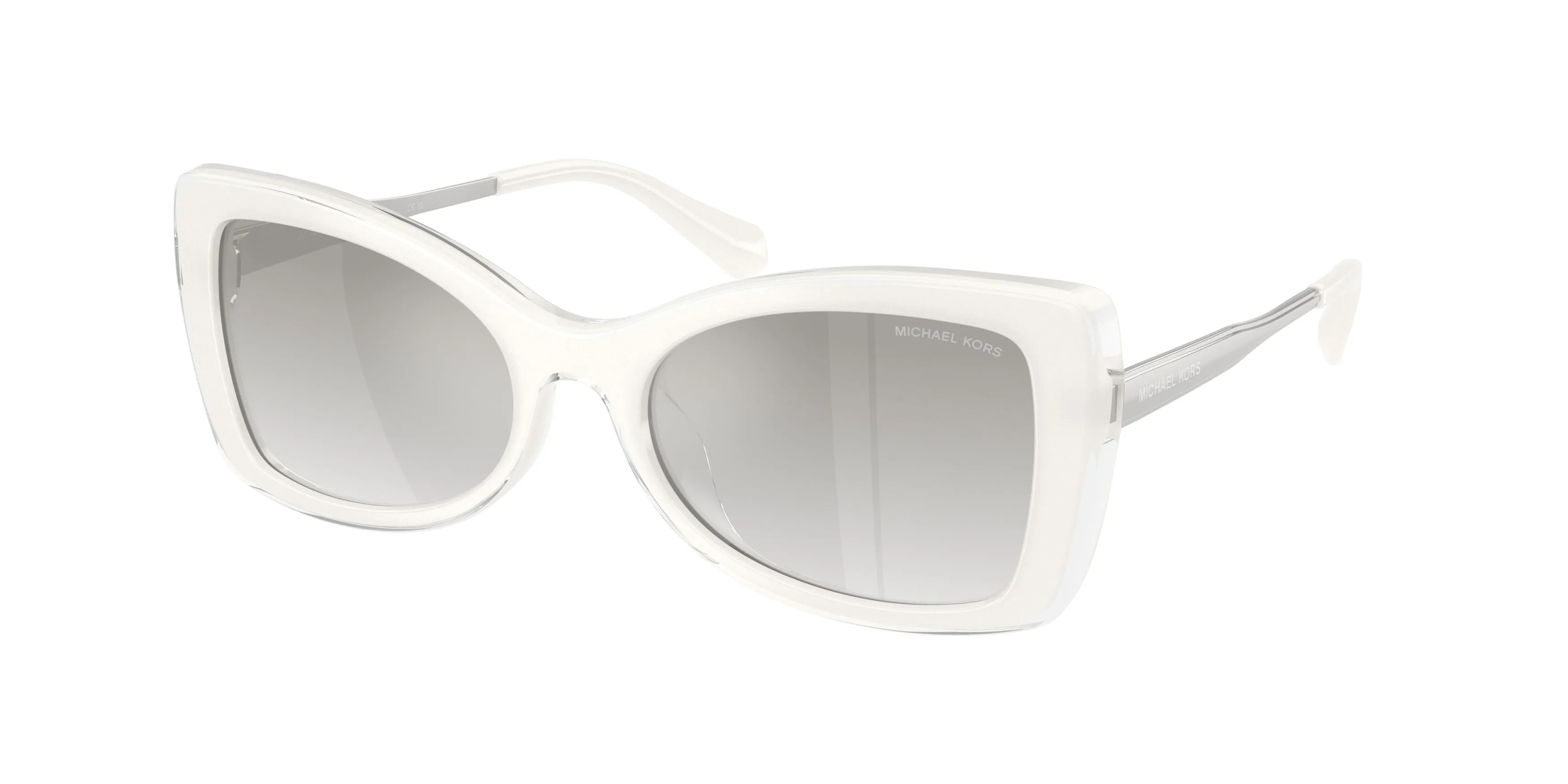 Michael Kors MK2272U MALAGA 405201 Occhiali da sole Iniettato Bianco Grigio Farfalla Normale Sfumato - immagine 1