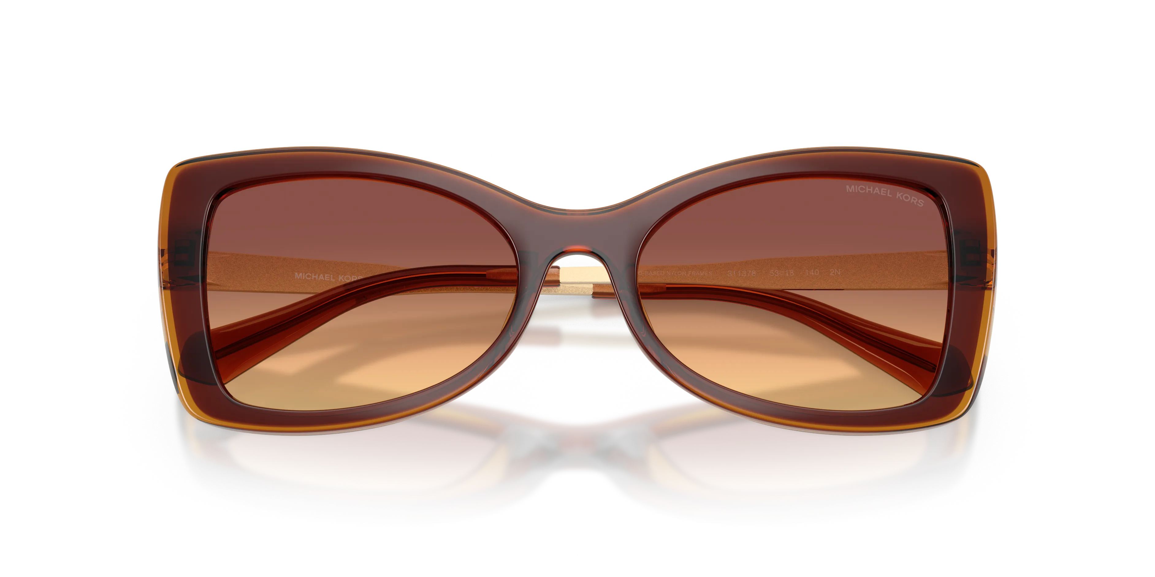 Michael Kors MK2272U MALAGA 311378 Occhiali da sole Iniettato Marrone Marrone Farfalla Normale Sfumato - immagine 2