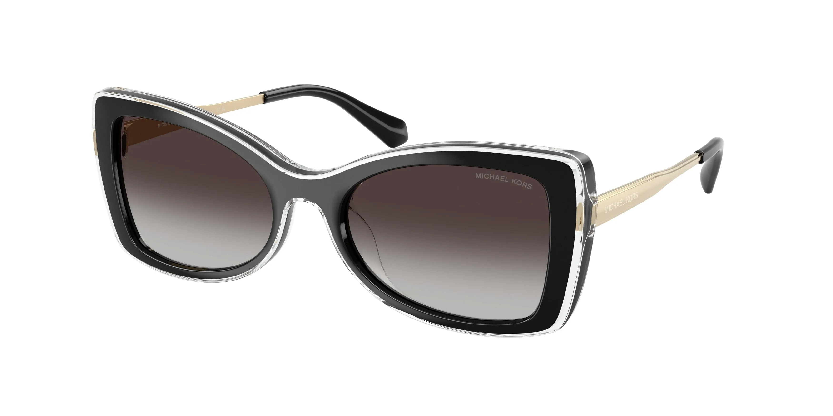 Michael Kors MK2272U MALAGA 30058G Occhiali da sole Iniettato Nero Grigio Farfalla Normale Sfumato - immagine 1
