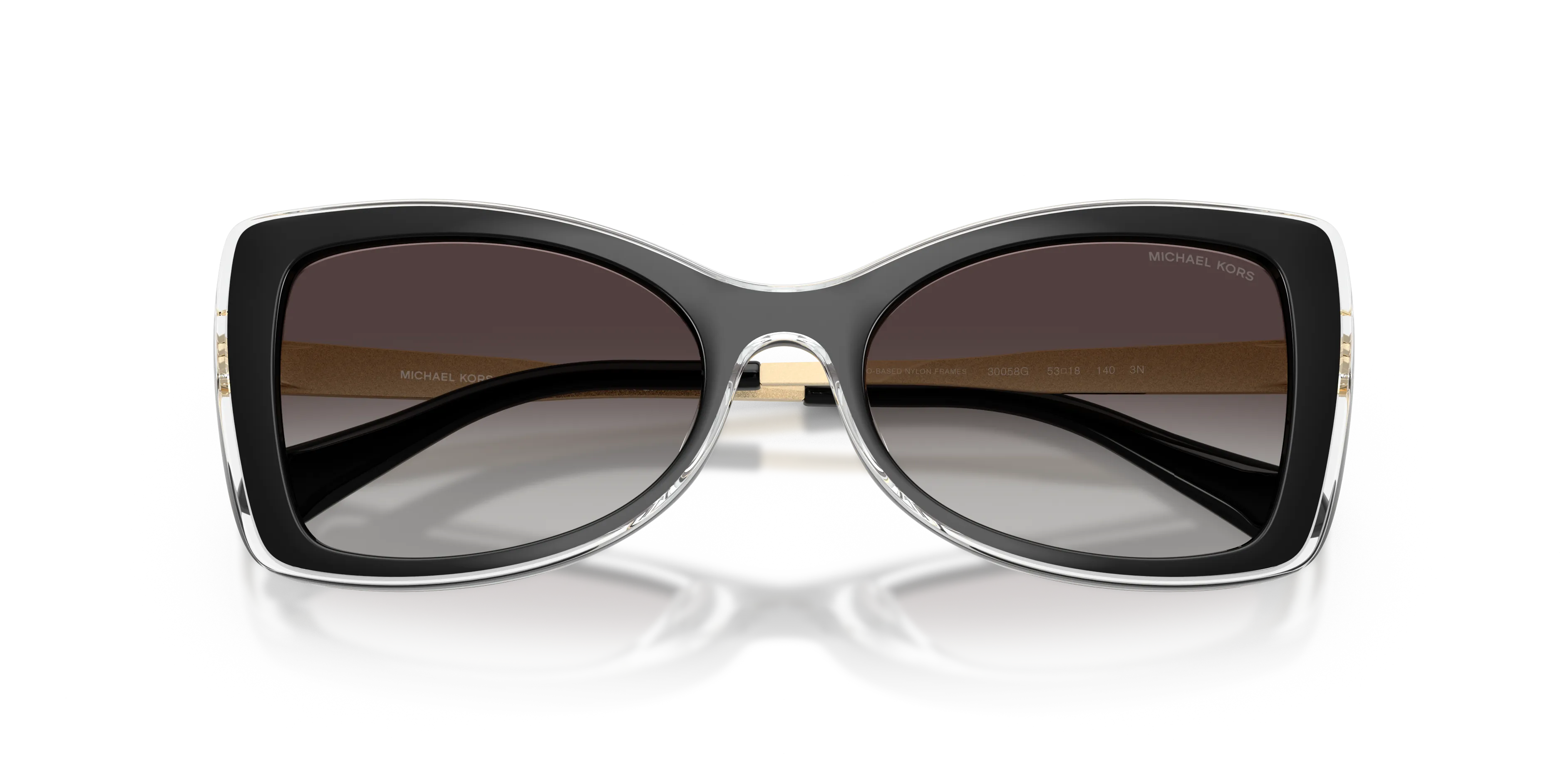 Michael Kors MK2272U MALAGA 30058G Occhiali da sole Iniettato Nero Grigio Farfalla Normale Sfumato - immagine 2