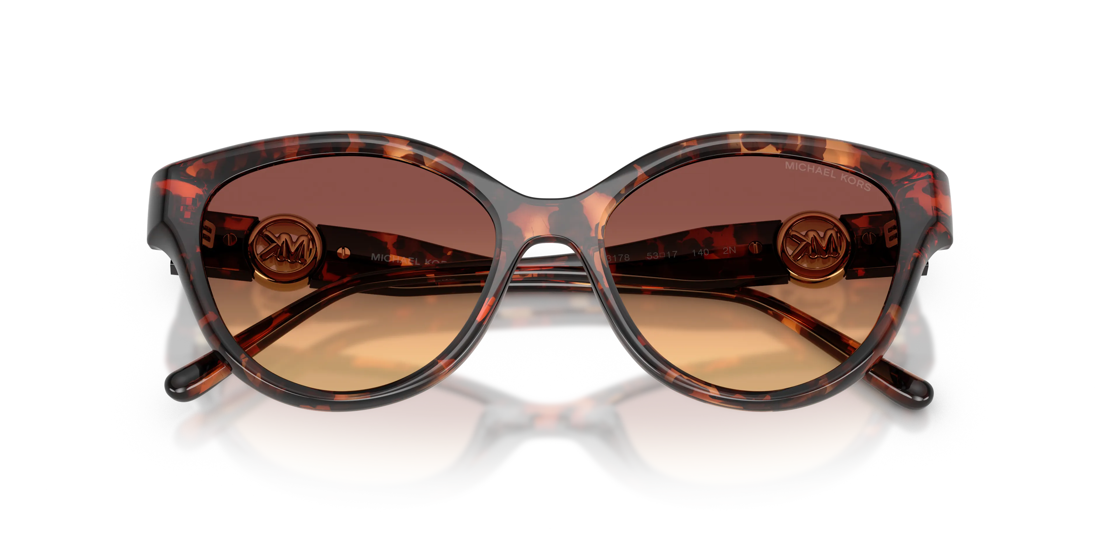 Michael Kors MK2271U NAGOYA 403178 Occhiali da sole Iniettato Tartaruga Marrone Cat Eye Normale Sfumato - immagine 2