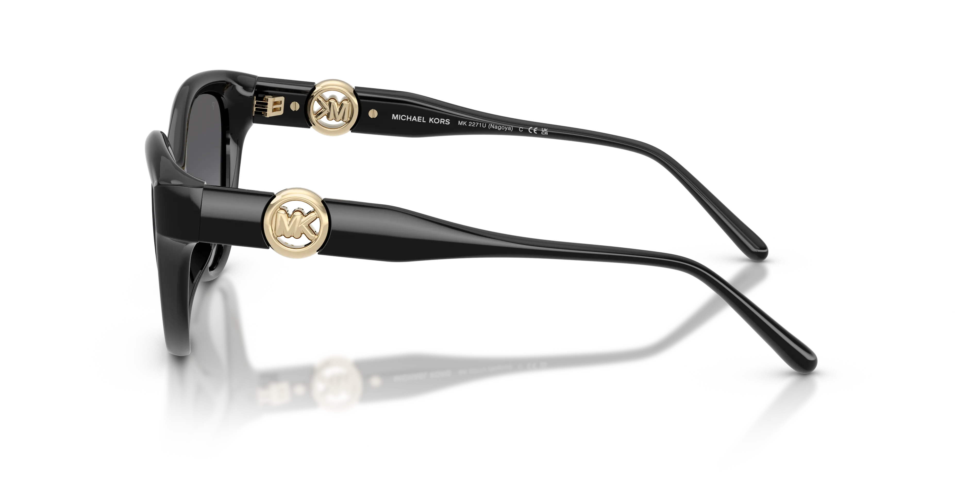 Michael Kors MK2271U NAGOYA 3005T3 Occhiali da sole Iniettato Nero Grigio Cat Eye Polarizzata - immagine 4