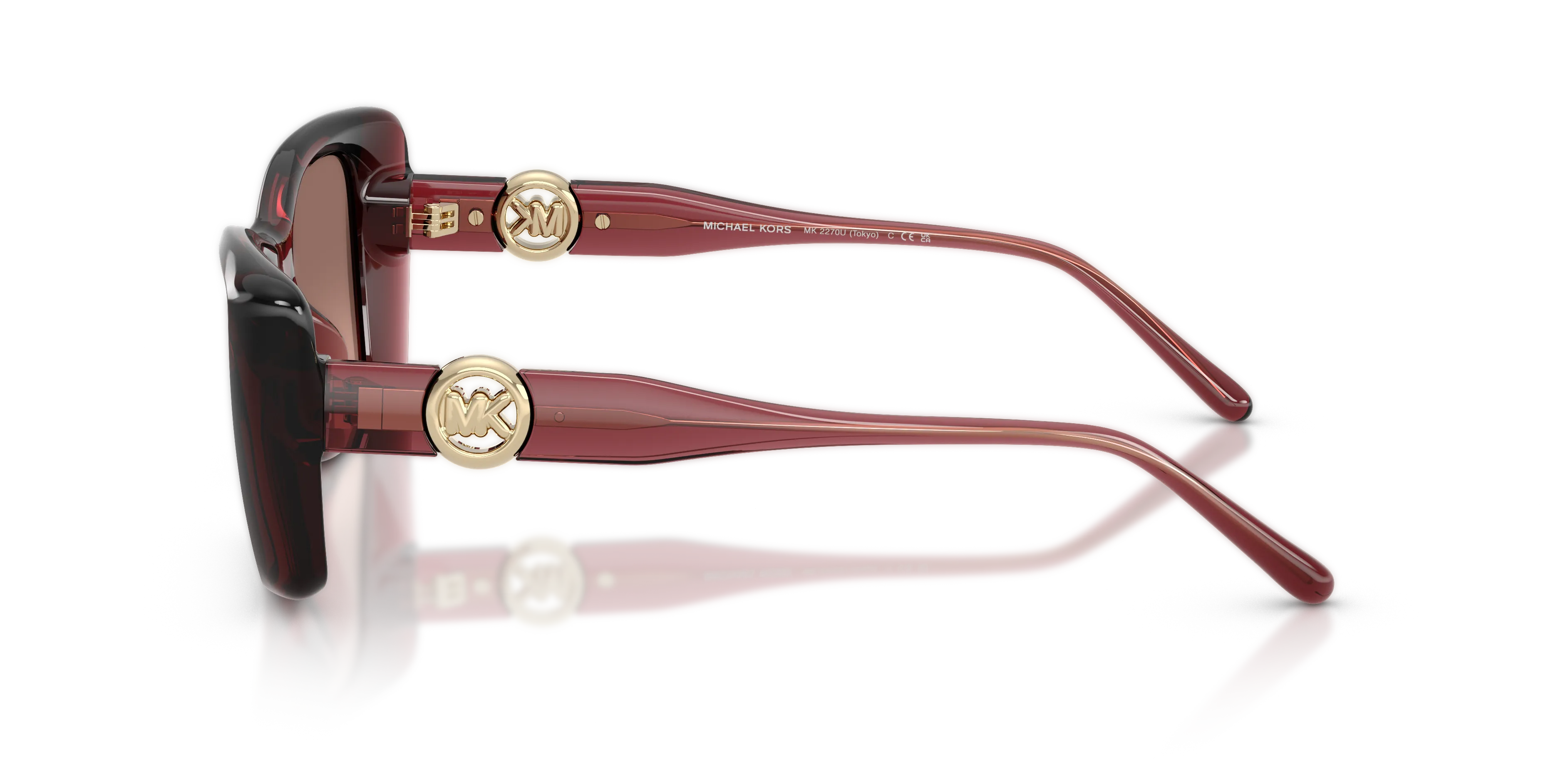 Michael Kors MK2270U TOKYO 317513 Occhiali da sole Iniettato Marrone Rosa Squadrata Normale - immagine 4