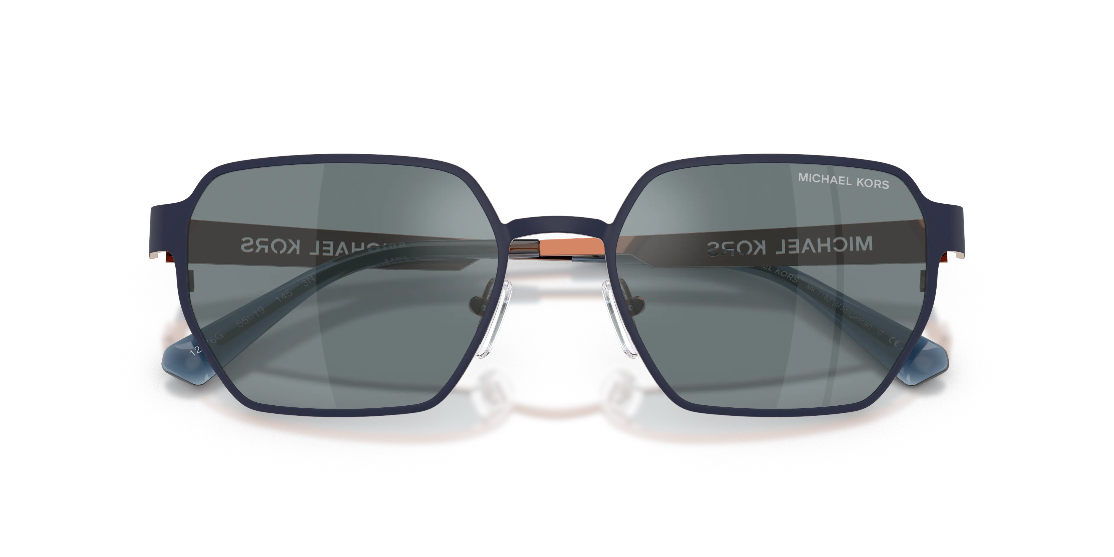 Michael Kors MK1183 MADAGASCAR 12076G Occhiali da sole Metallo Blu Grigio Geometrica Normale - immagine 2