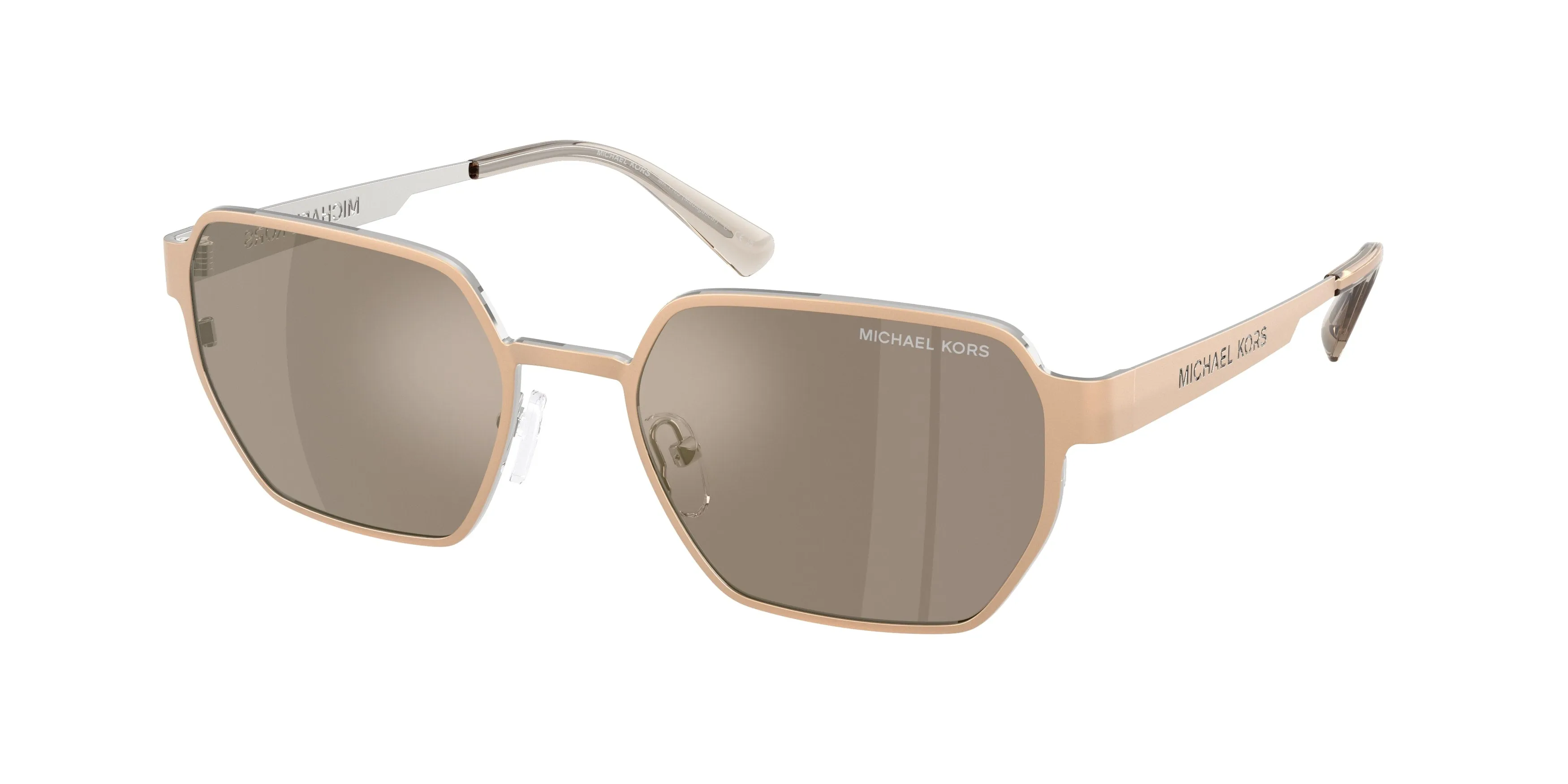 Michael Kors MK1183 MADAGASCAR 10145A Occhiali da sole Metallo Oro Marrone Geometrica Normale - immagine 1