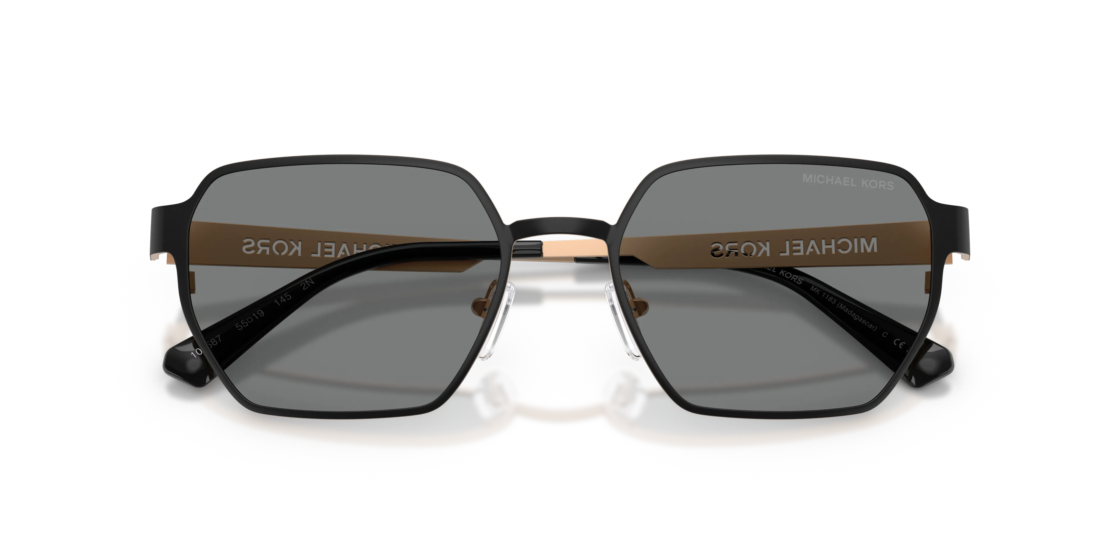 Michael Kors MK1183 MADAGASCAR 100587 Occhiali da sole Metallo Nero Grigio Geometrica Normale - immagine 2