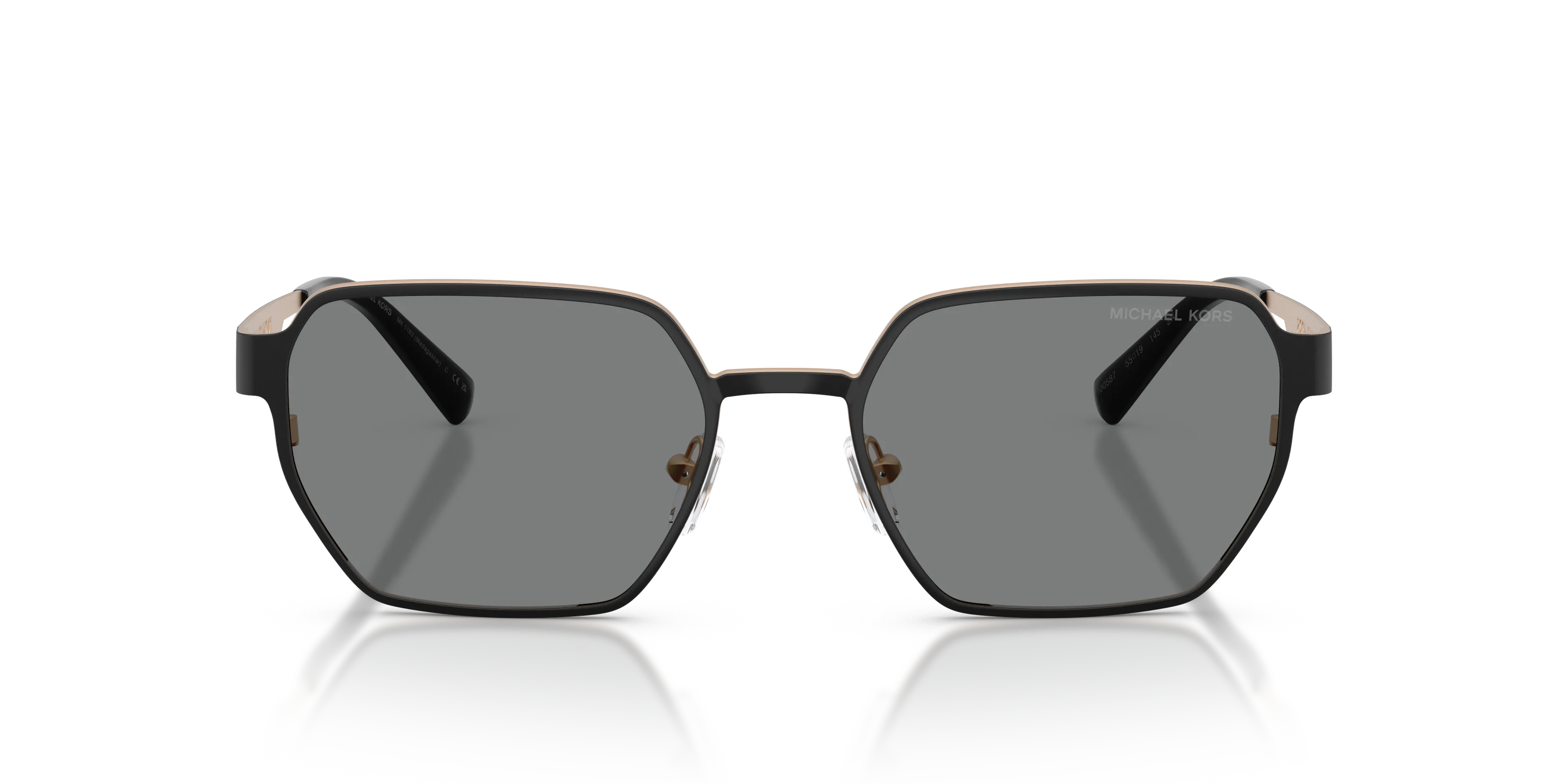 Michael Kors MK1183 MADAGASCAR 100587 Occhiali da sole Metallo Nero Grigio Geometrica Normale - immagine 3
