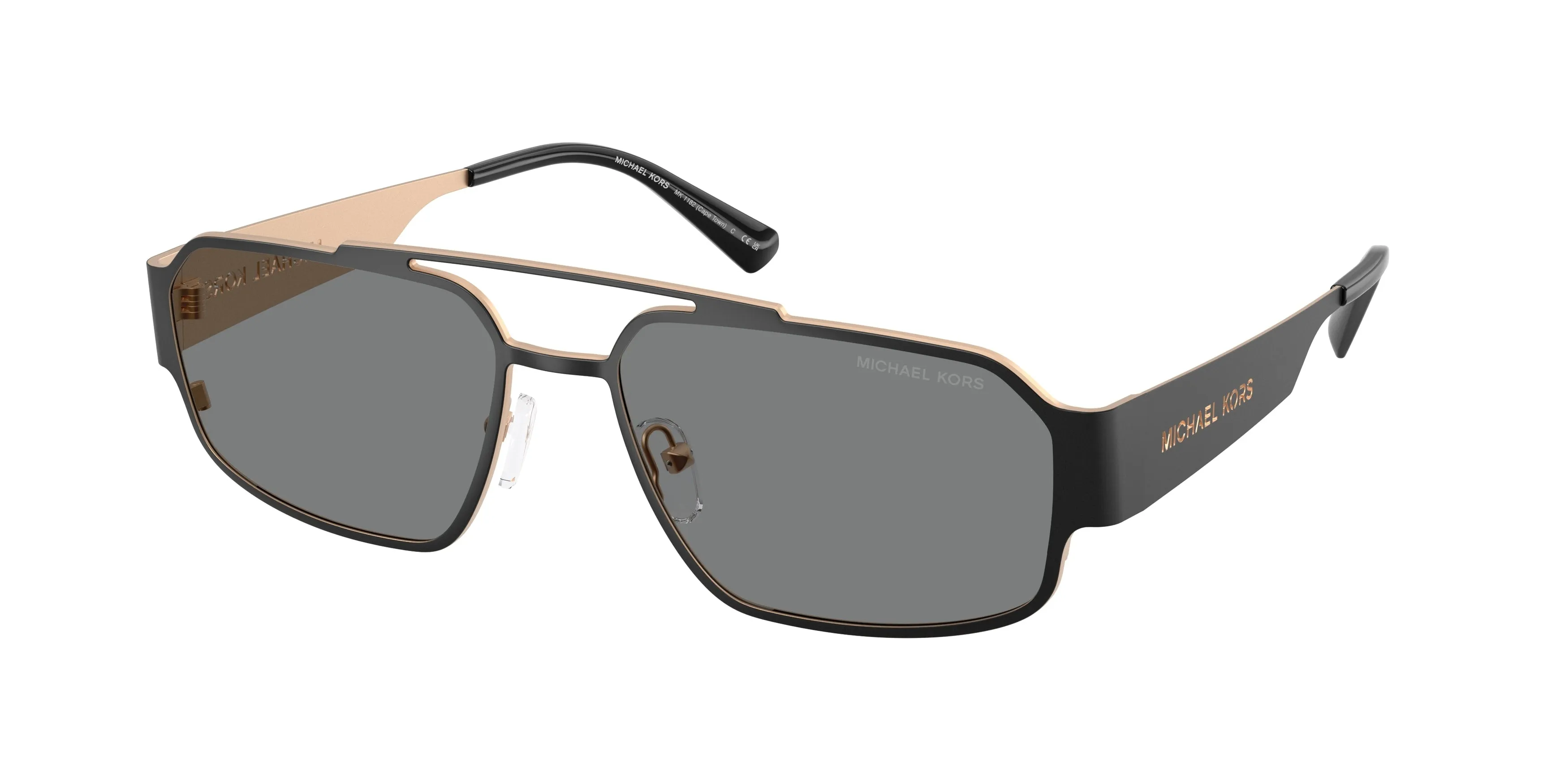 Michael Kors MK1182 CAPE TOWN 100587 Occhiali da sole Metallo Nero Grigio Squadrata Normale - immagine 1