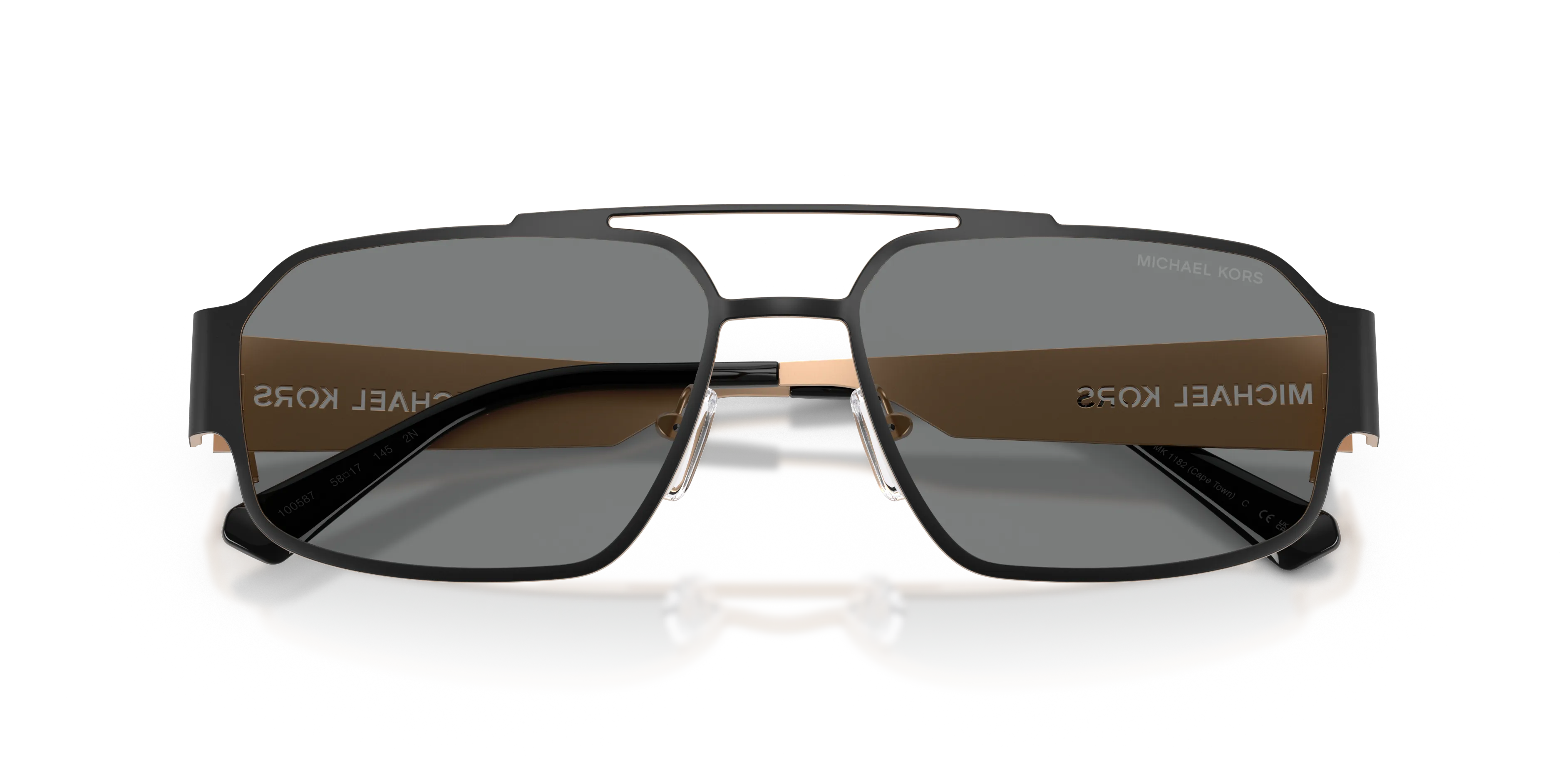 Michael Kors MK1182 CAPE TOWN 100587 Occhiali da sole Metallo Nero Grigio Squadrata Normale - immagine 2