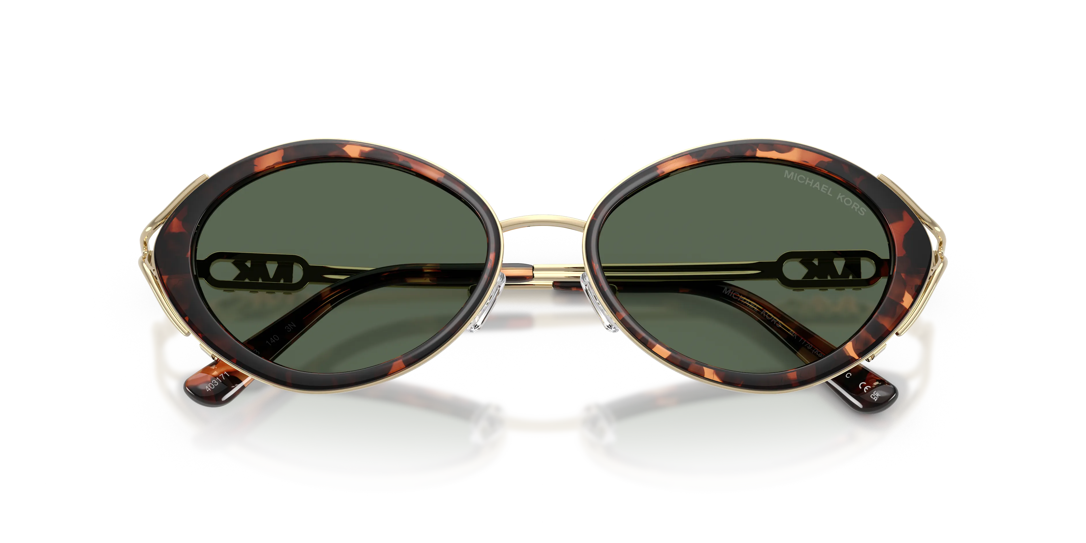 Michael Kors MK1179 KEY WEST 403171 Occhiali da sole Metallo Tartaruga Verde Rotonda Normale - immagine 2