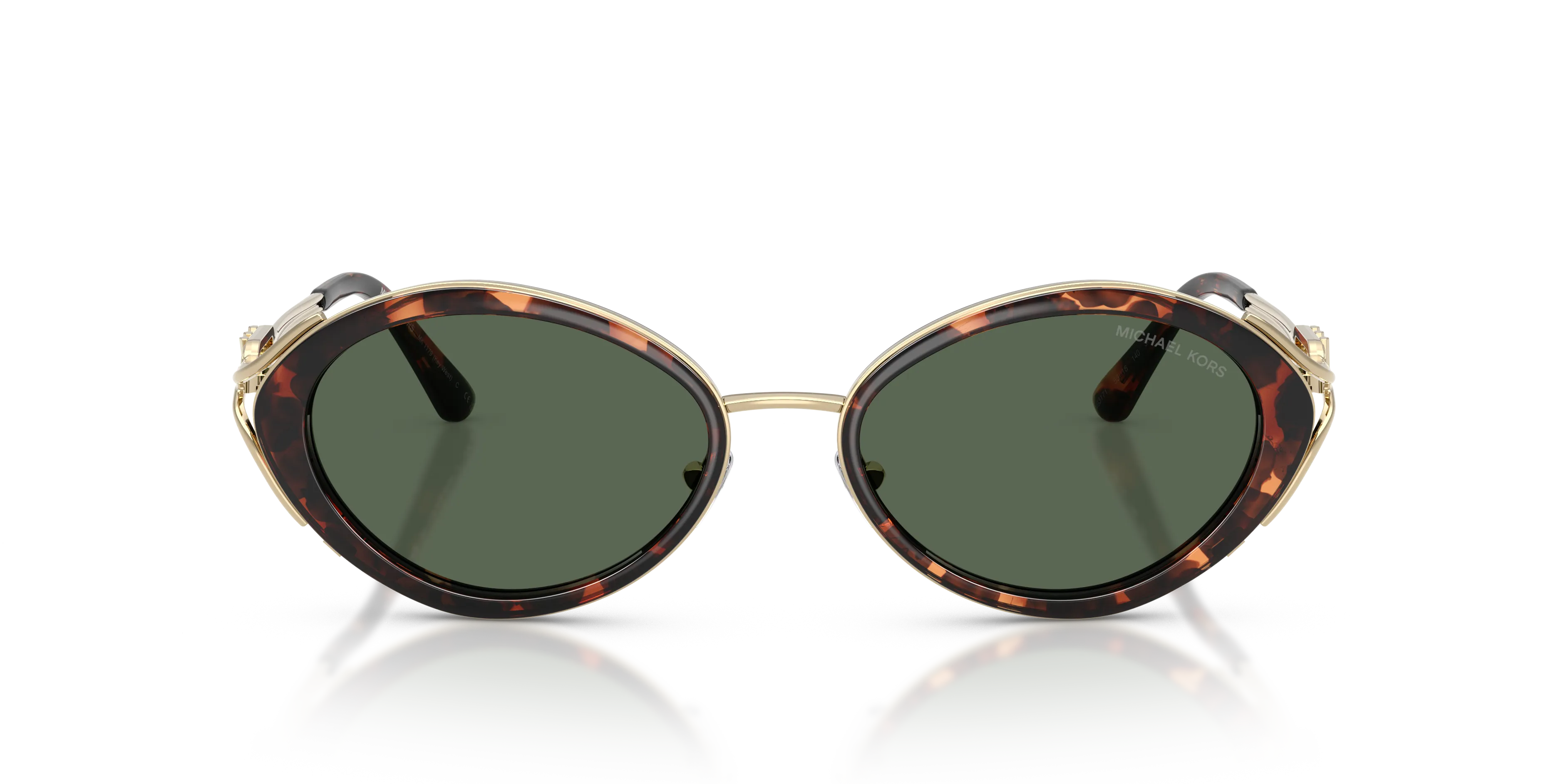 Michael Kors MK1179 KEY WEST 403171 Occhiali da sole Metallo Tartaruga Verde Rotonda Normale - immagine 3