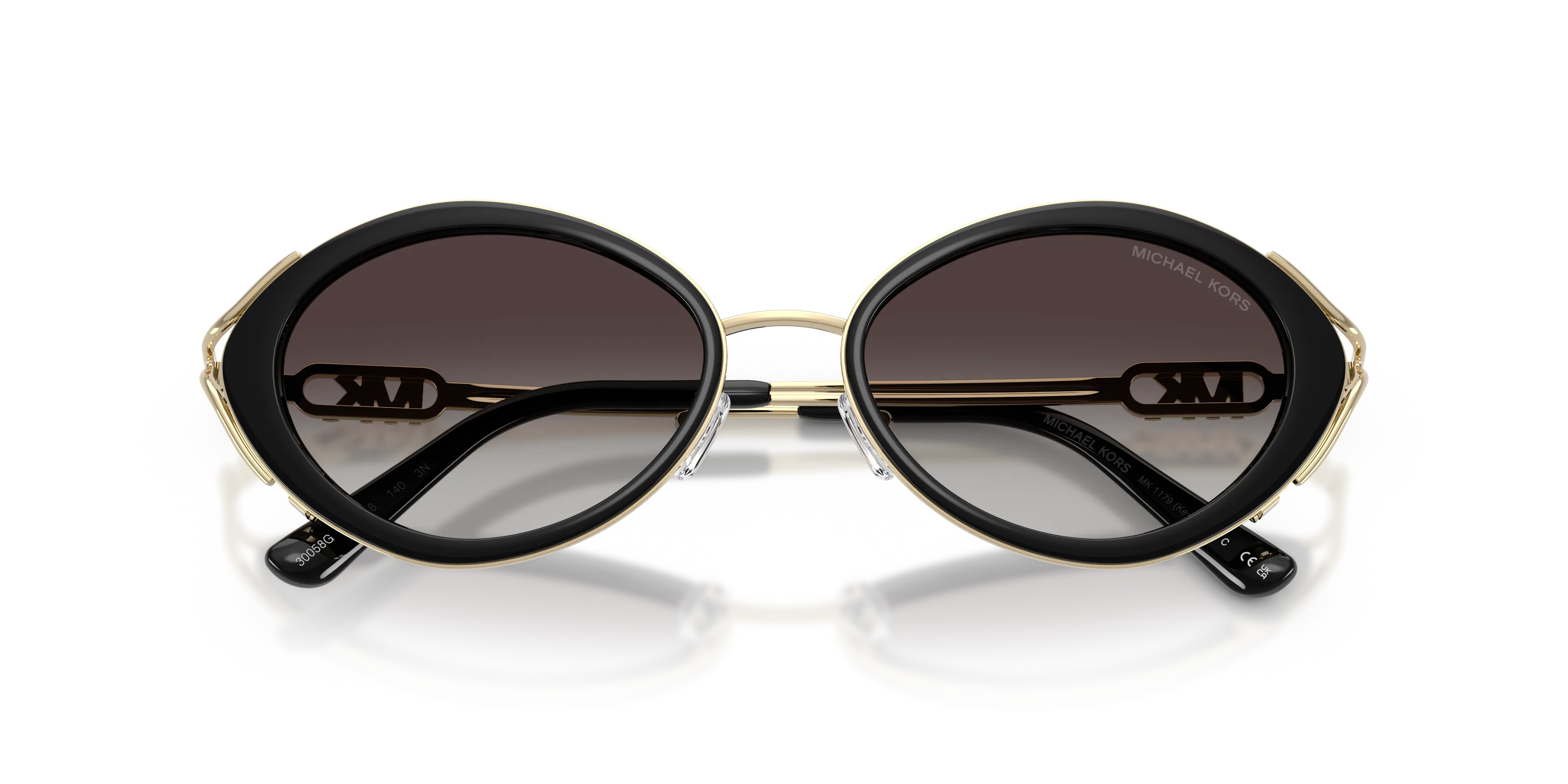 Michael Kors MK1179 KEY WEST 30058G Occhiali da sole Metallo Nero Grigio Rotonda Normale Sfumato - immagine 2