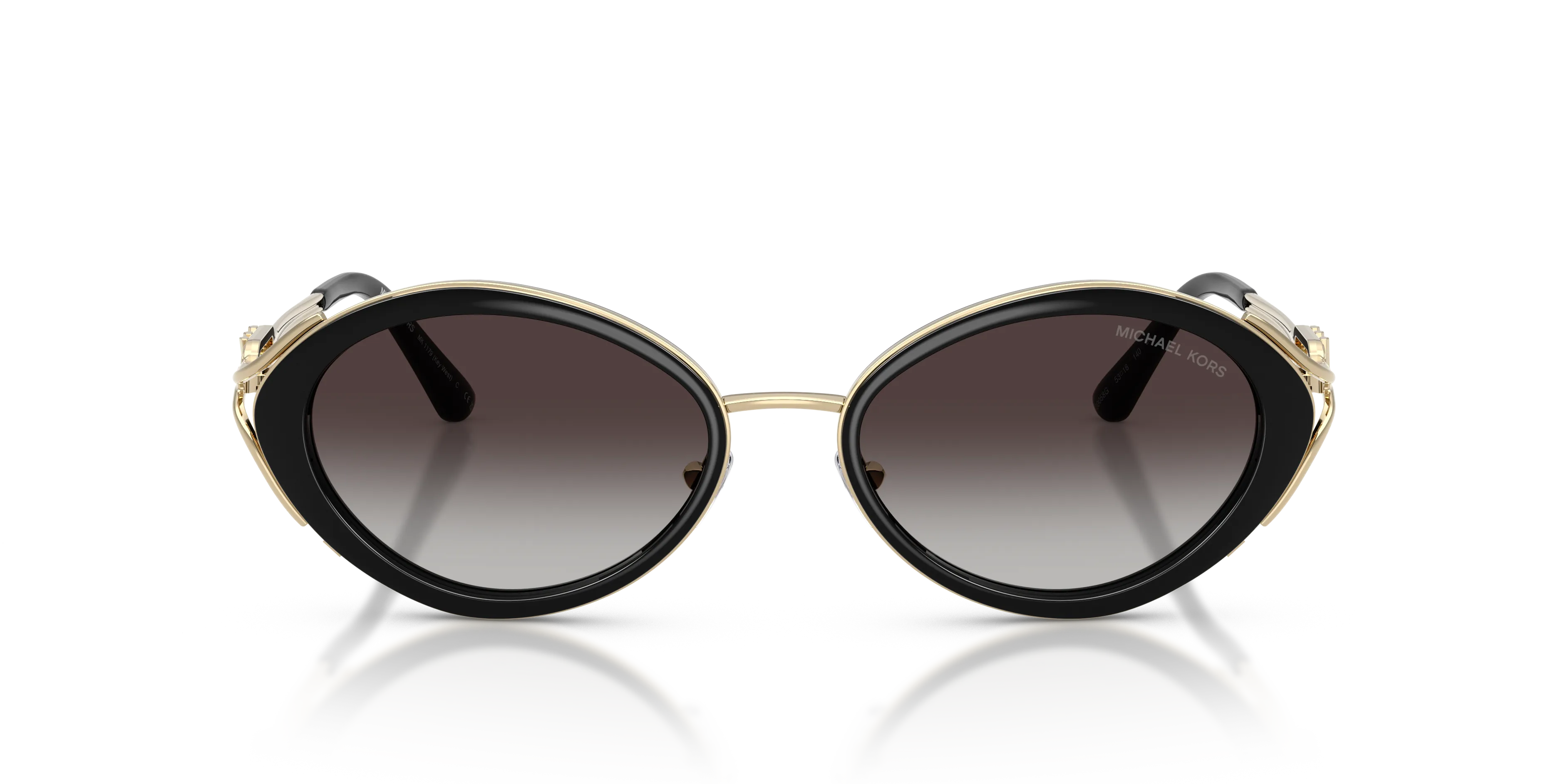 Michael Kors MK1179 KEY WEST 30058G Occhiali da sole Metallo Nero Grigio Rotonda Normale Sfumato - immagine 3