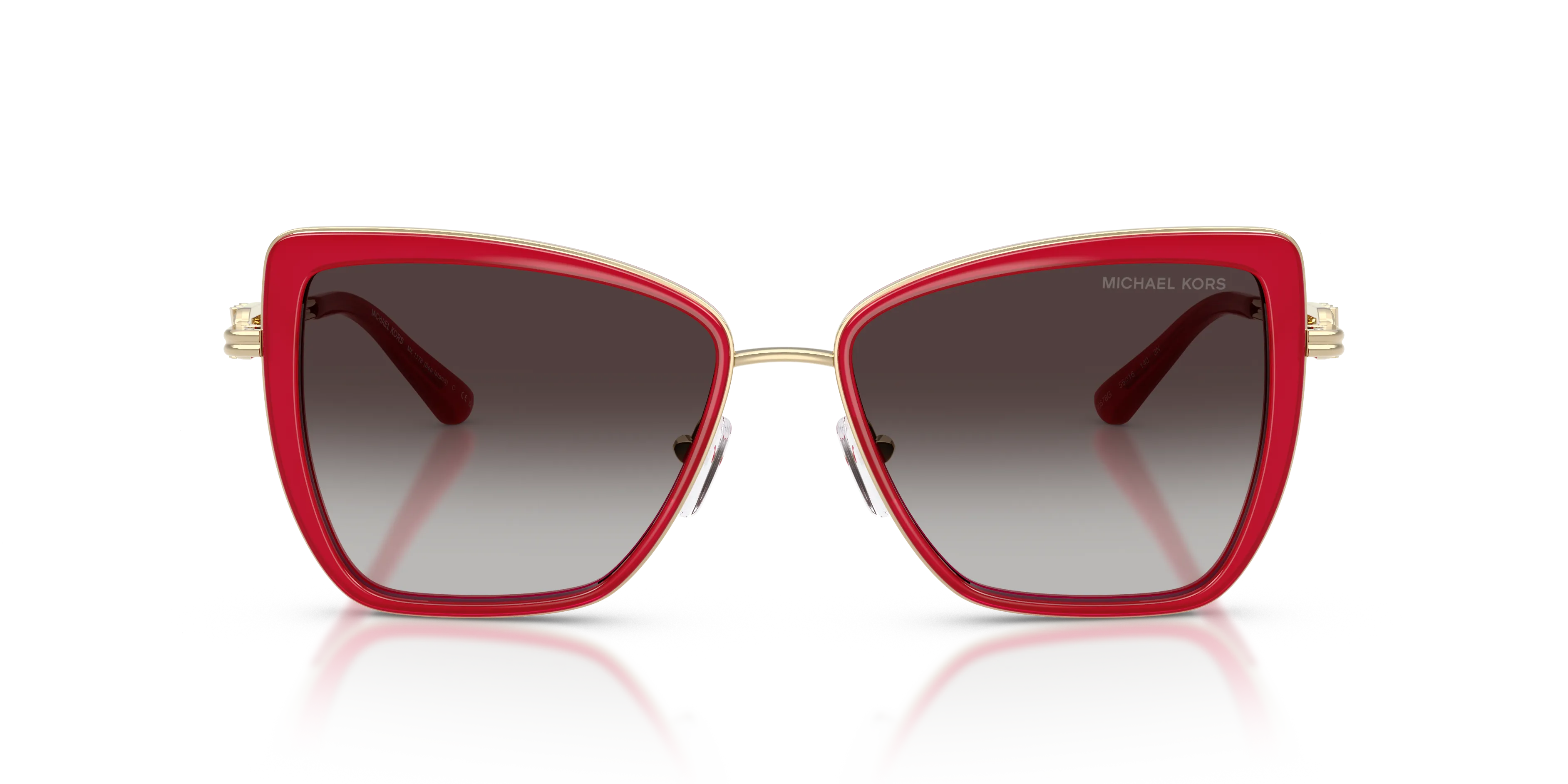 Michael Kors MK1178 SEA ISLAND 40578G Occhiali da sole Metallo Rosso Grigio Farfalla Normale Sfumato - immagine 3