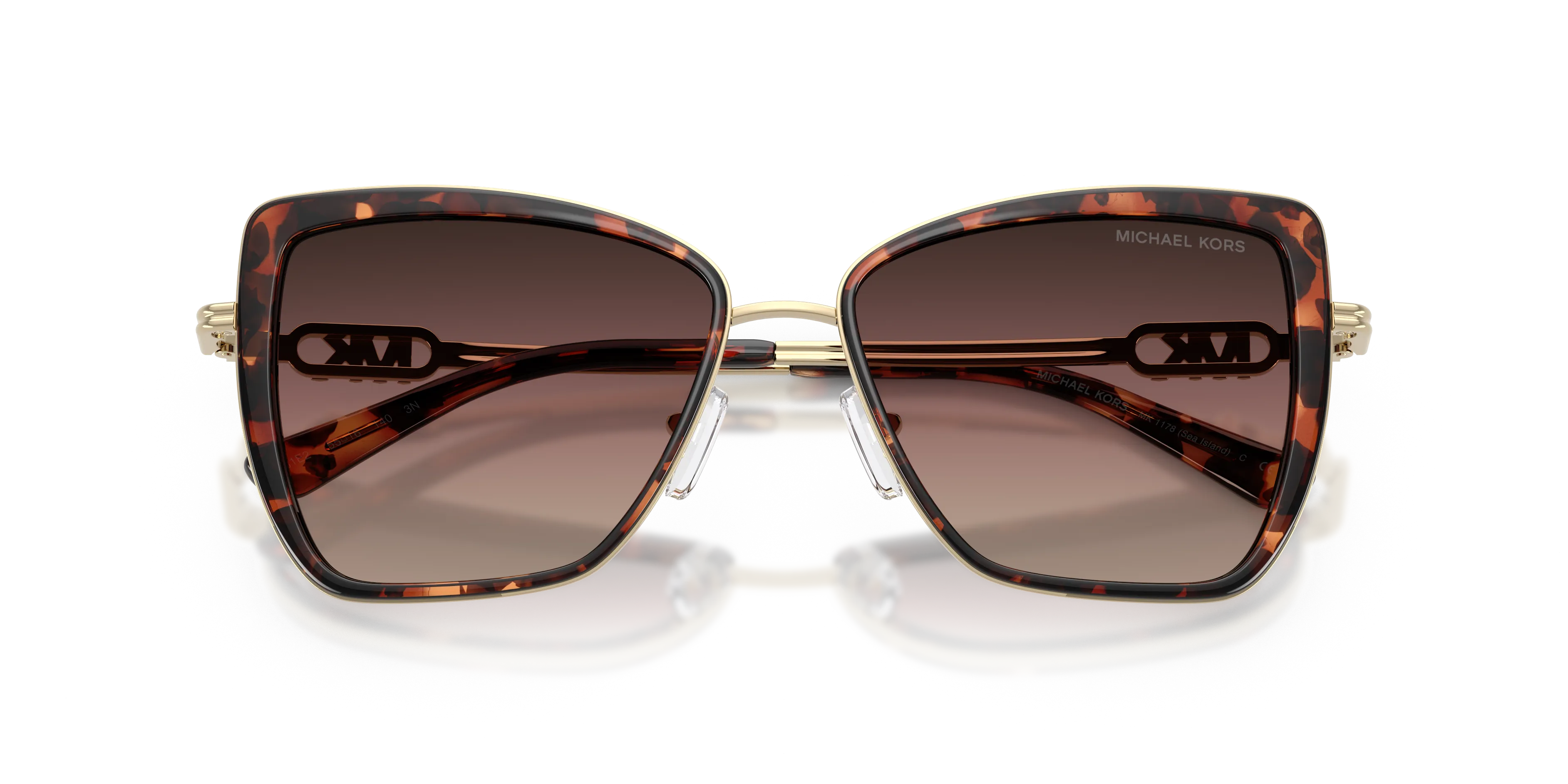 Michael Kors MK1178 SEA ISLAND 4031E2 Occhiali da sole Metallo Tartaruga Marrone Farfalla Normale Sfumato - immagine 2