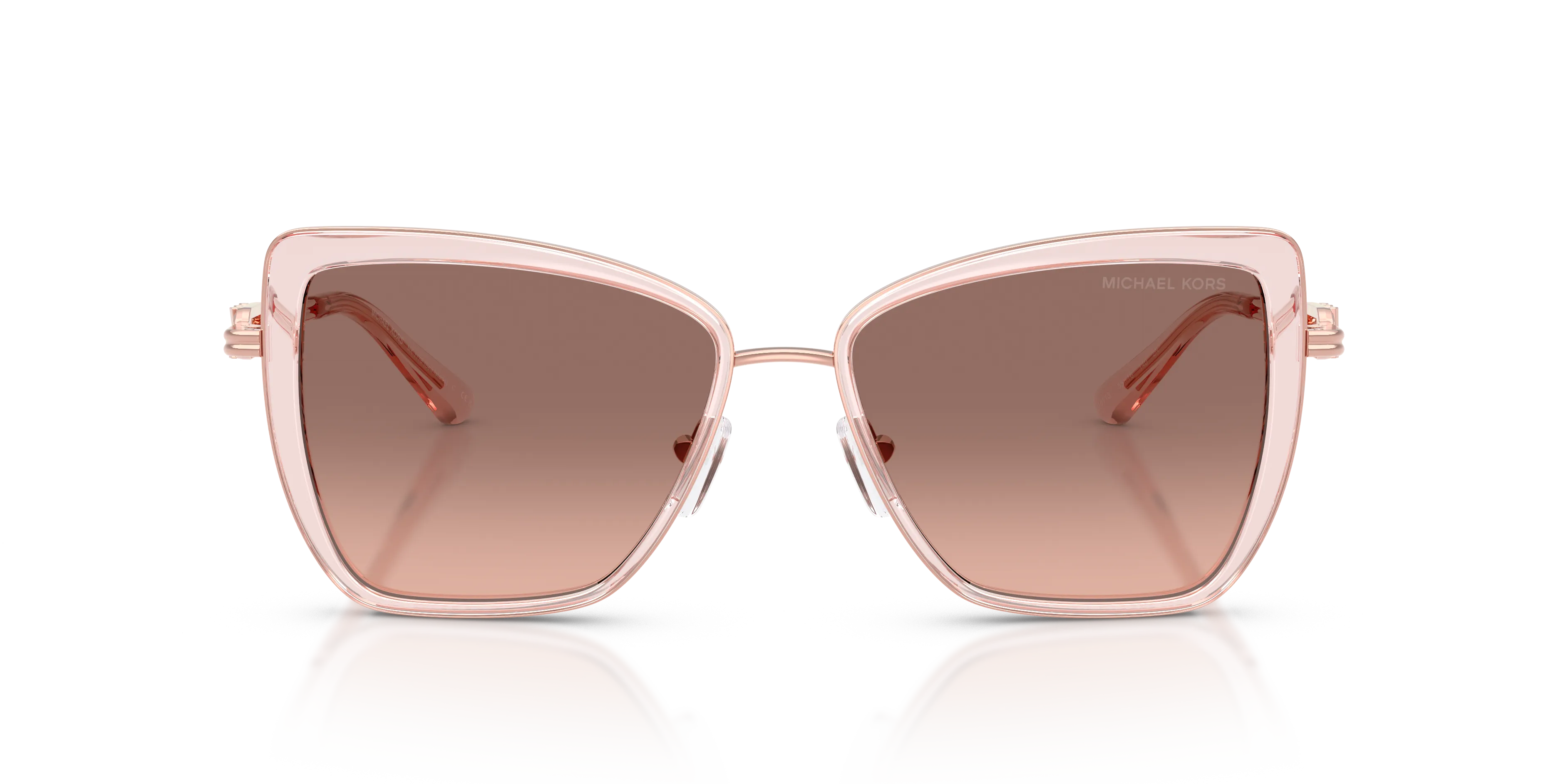 Michael Kors MK1178 SEA ISLAND 310113 Occhiali da sole Metallo Rosa Grigio Farfalla Normale Sfumato - immagine 3