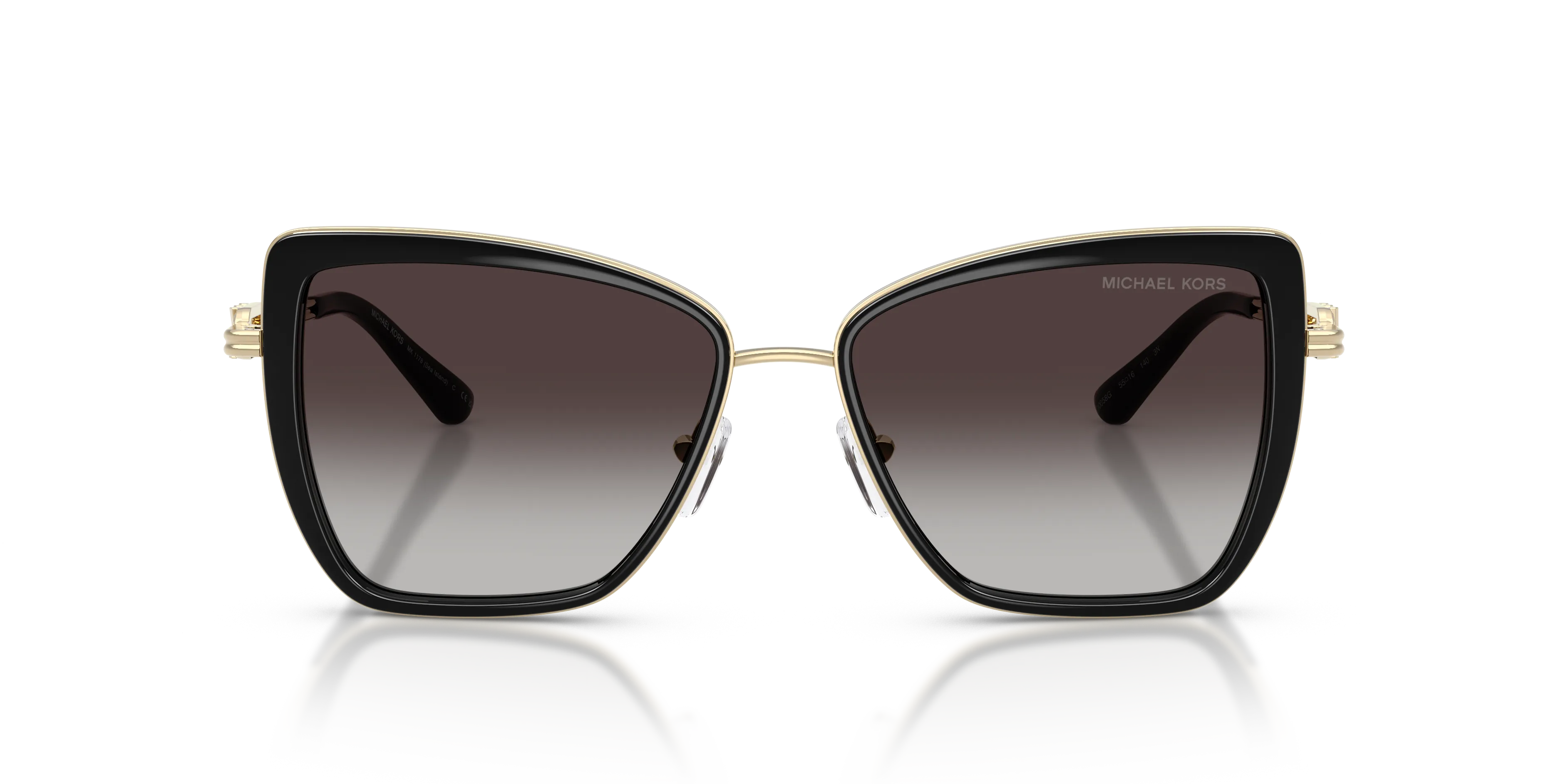 Michael Kors MK1178 SEA ISLAND 30058G Occhiali da sole Metallo Nero Grigio Farfalla Normale Sfumato - immagine 3