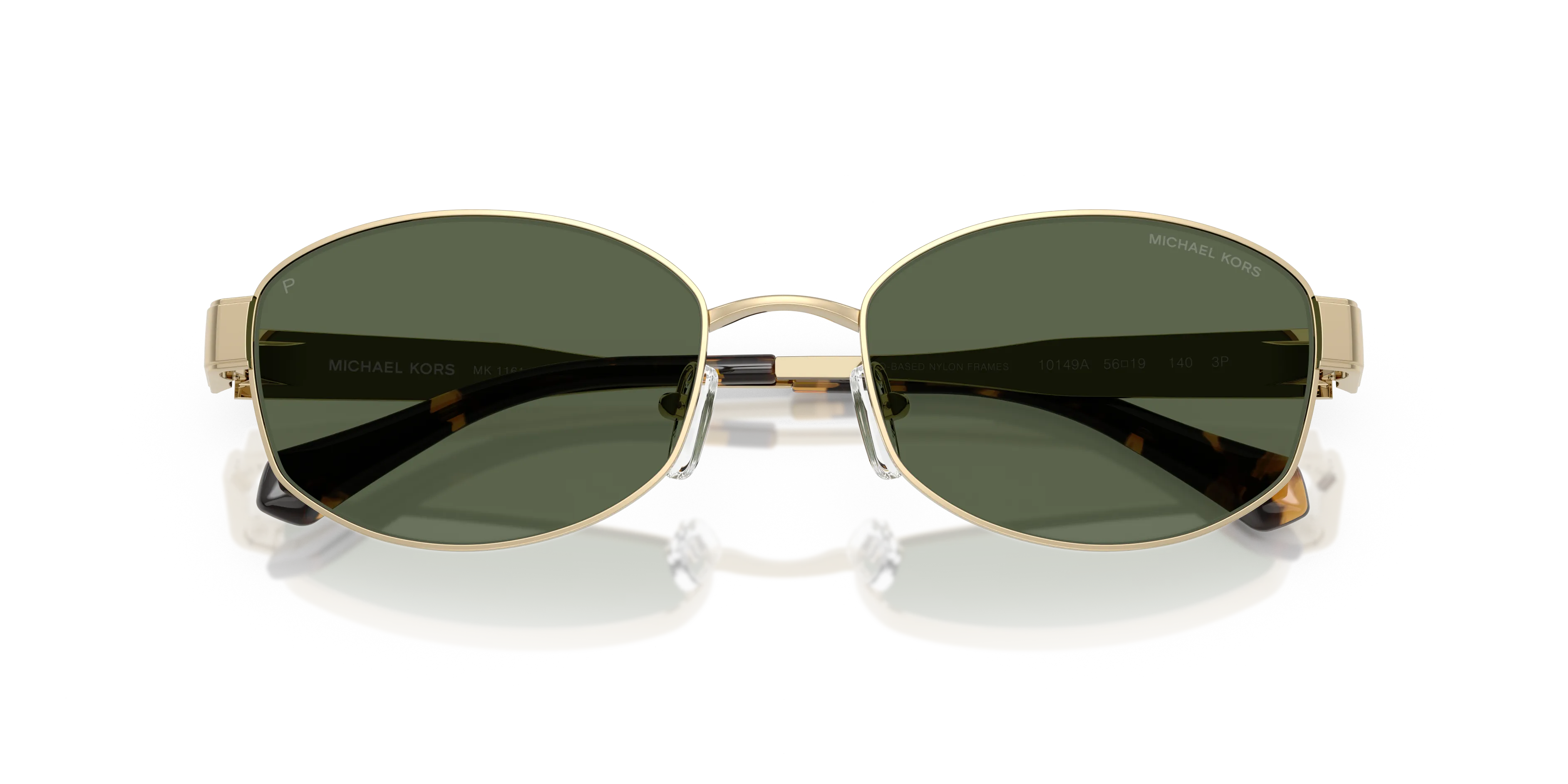 Michael Kors MK1161 MONTE CARLO 10149A Occhiali da sole Metallo Oro Verde Rotonda Polarizzata - immagine 2
