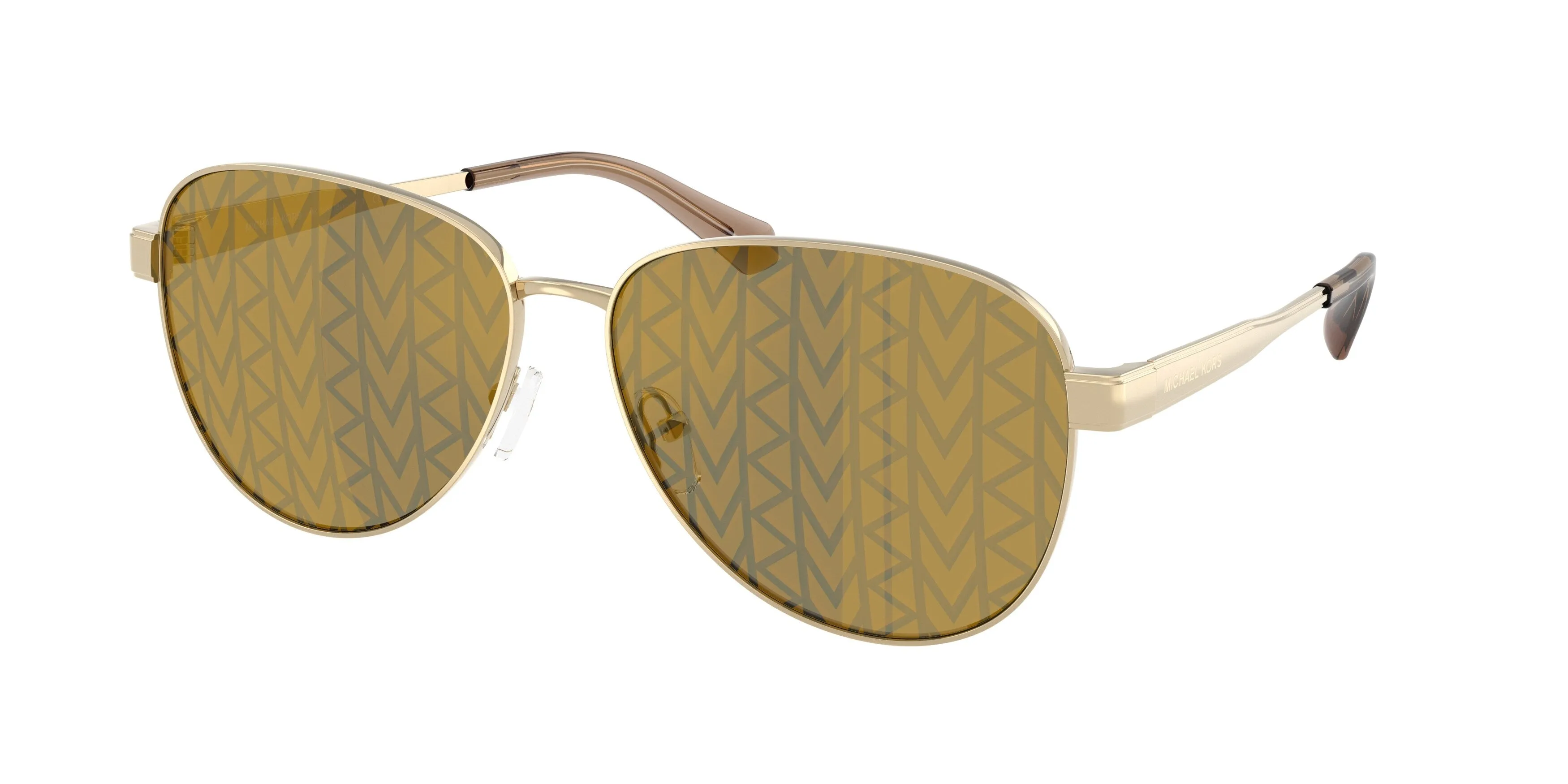 Michael Kors MK1160 BIARRITZ 10149A Occhiali da sole Metallo Oro Marrone Pilot Normale - immagine 1