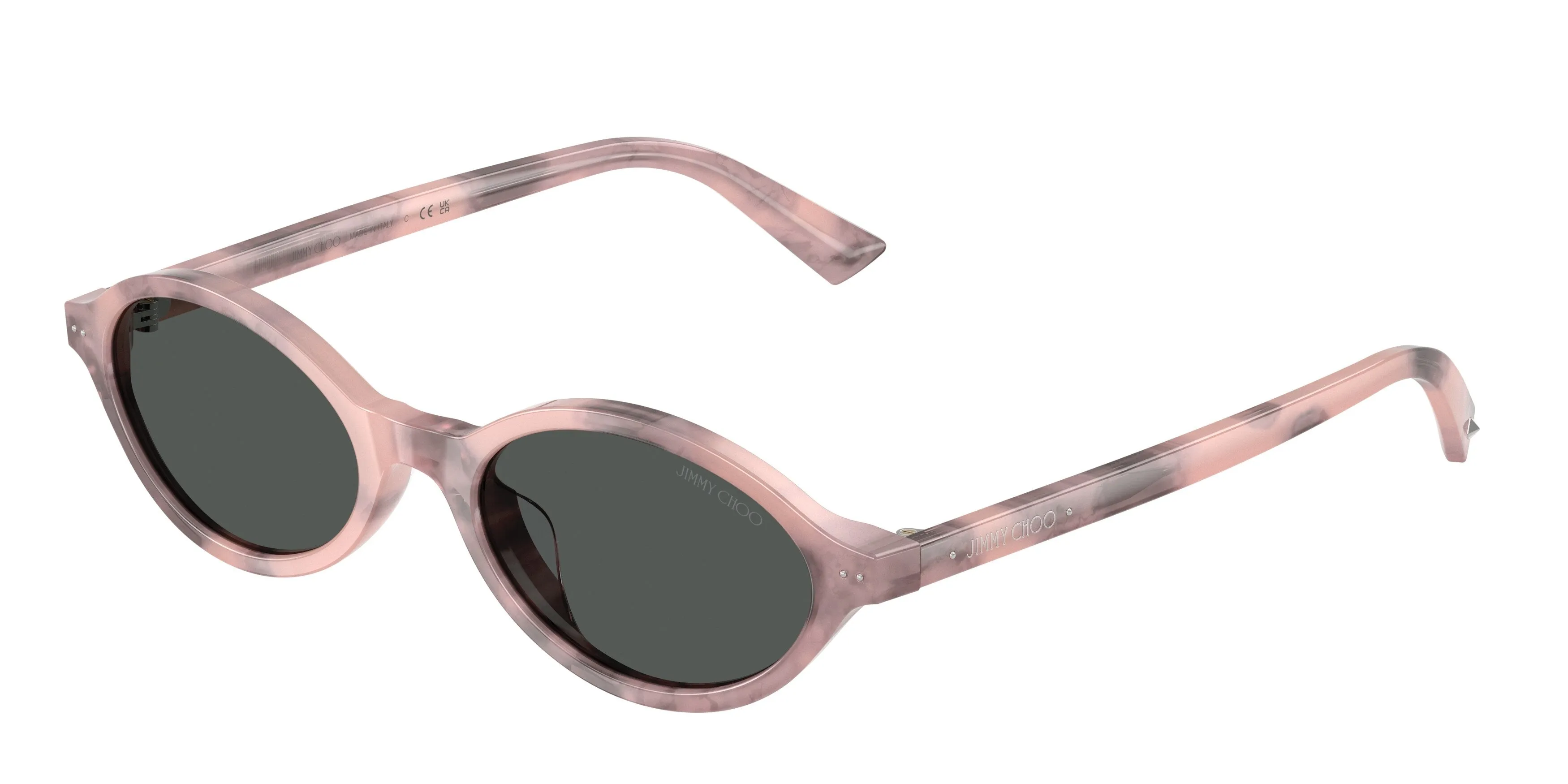 Jimmy Choo JC5068U 509887 Occhiali da sole Acetato Rosa Grigio Rotonda Normale - immagine 1