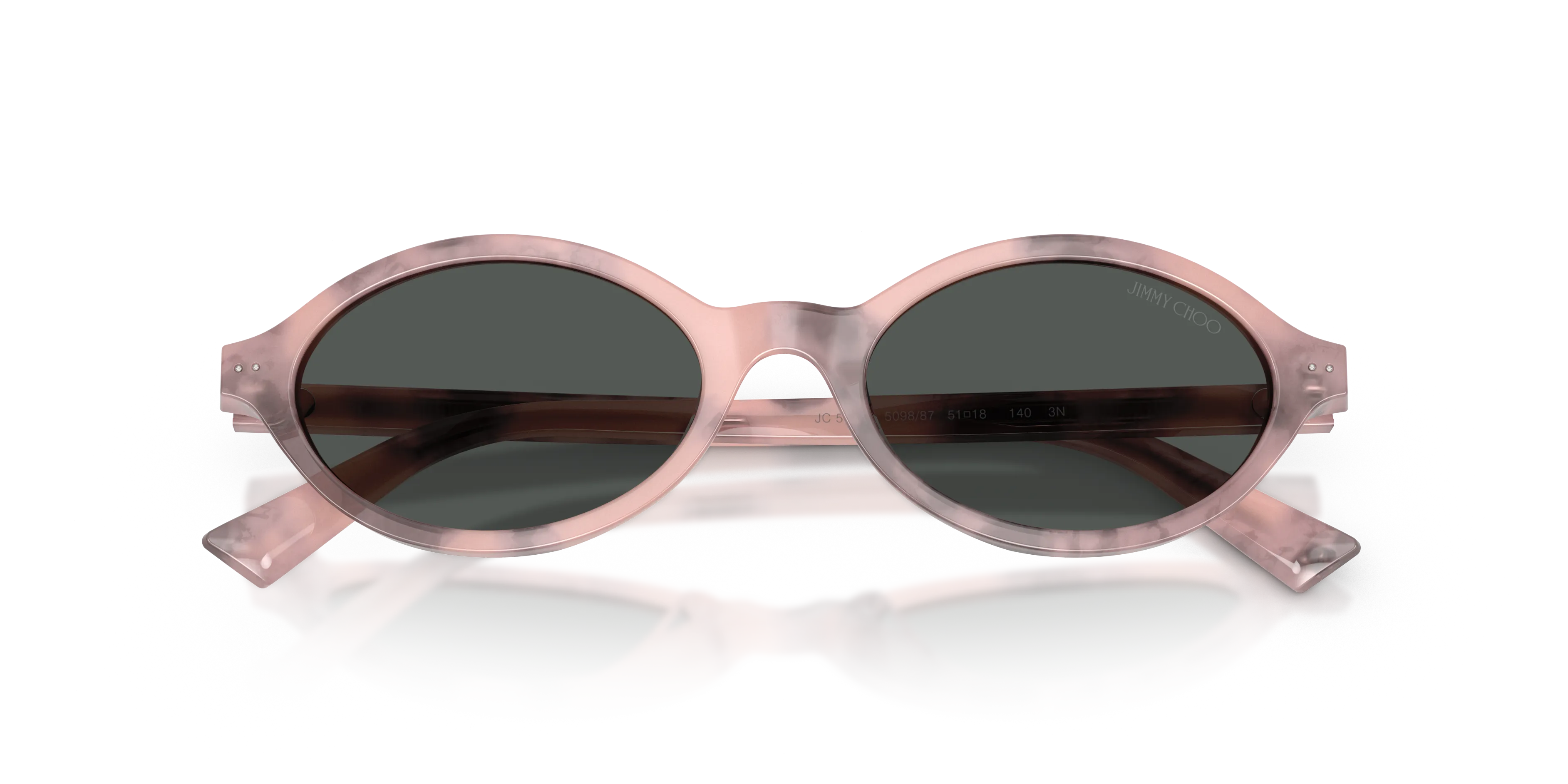 Jimmy Choo JC5068U 509887 Occhiali da sole Acetato Rosa Grigio Rotonda Normale - immagine 2