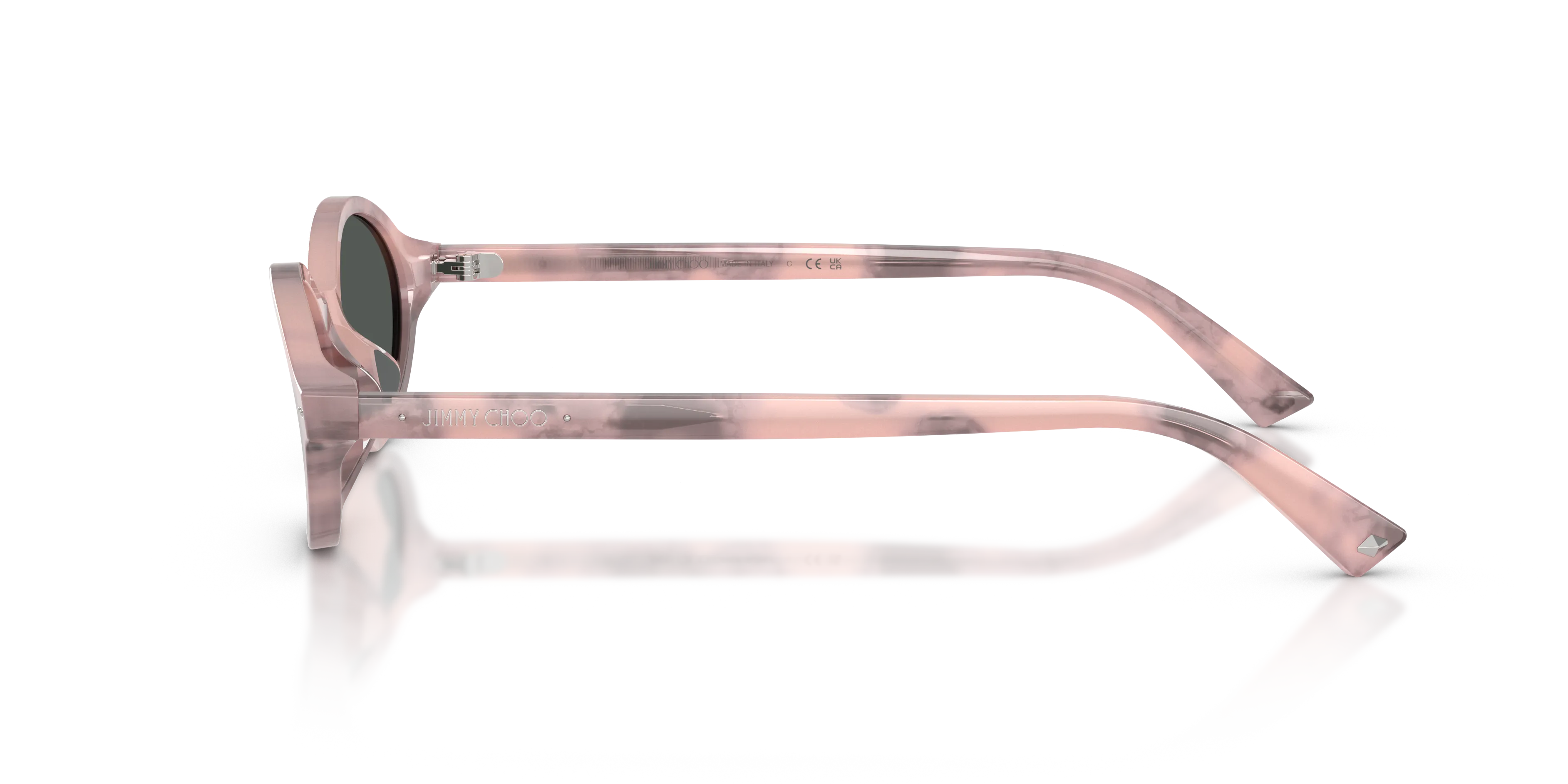 Jimmy Choo JC5068U 509887 Occhiali da sole Acetato Rosa Grigio Rotonda Normale - immagine 4