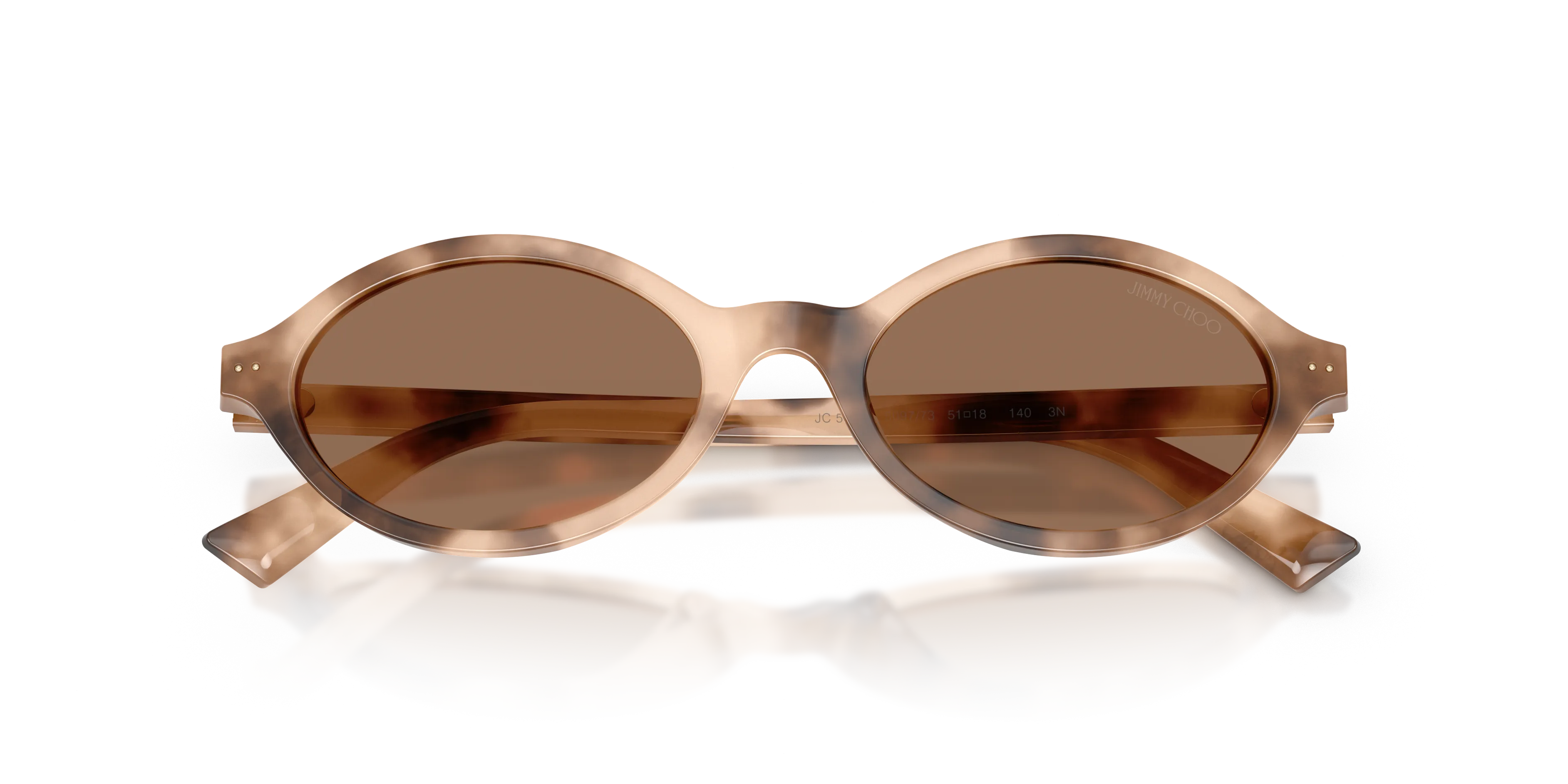 Jimmy Choo JC5068U 509773 Occhiali da sole Acetato Marrone Marrone Rotonda Normale - immagine 2