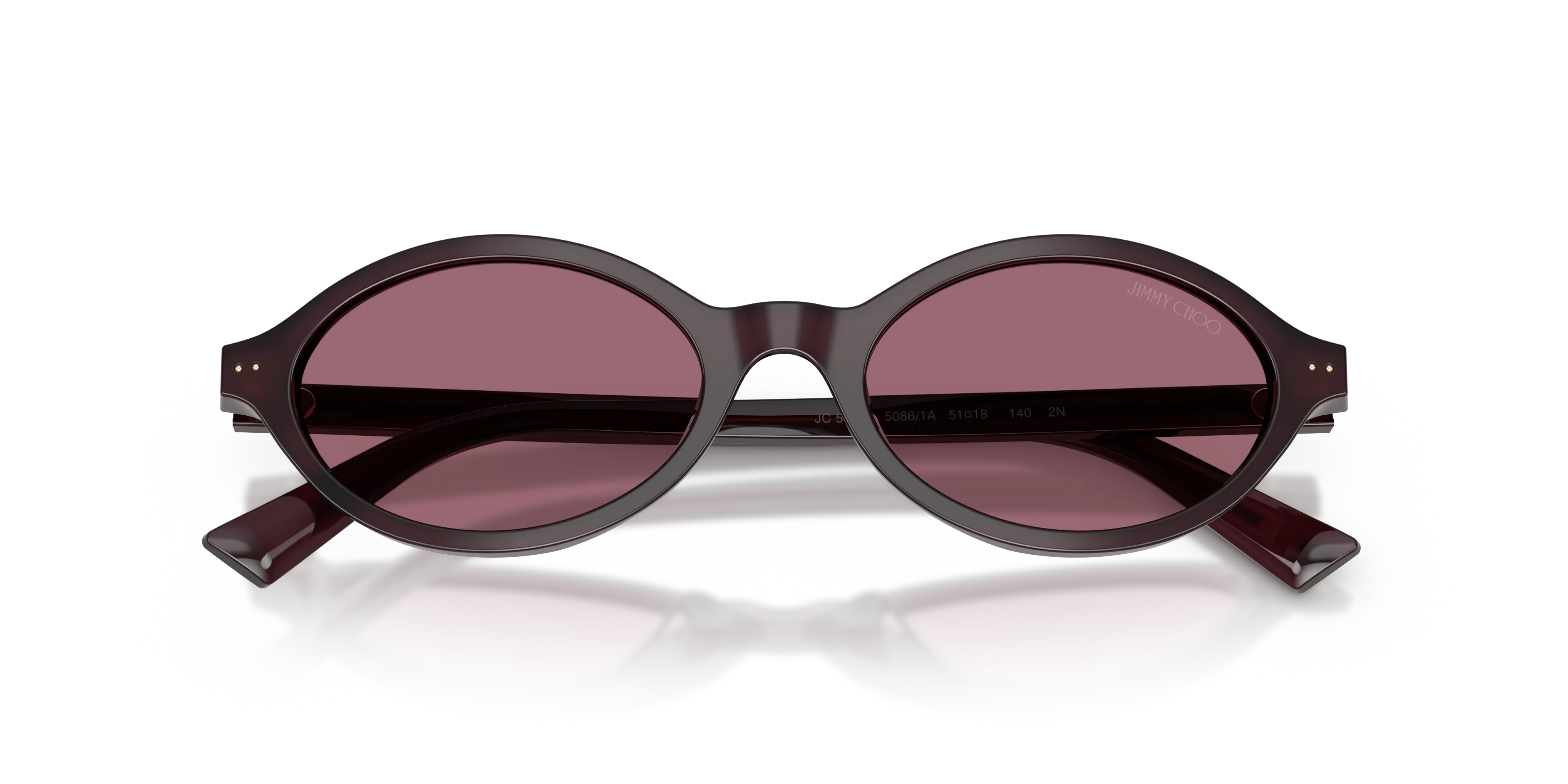 Jimmy Choo JC5068U 50861A Occhiali da sole Acetato Viola Viola Rotonda Normale - immagine 2
