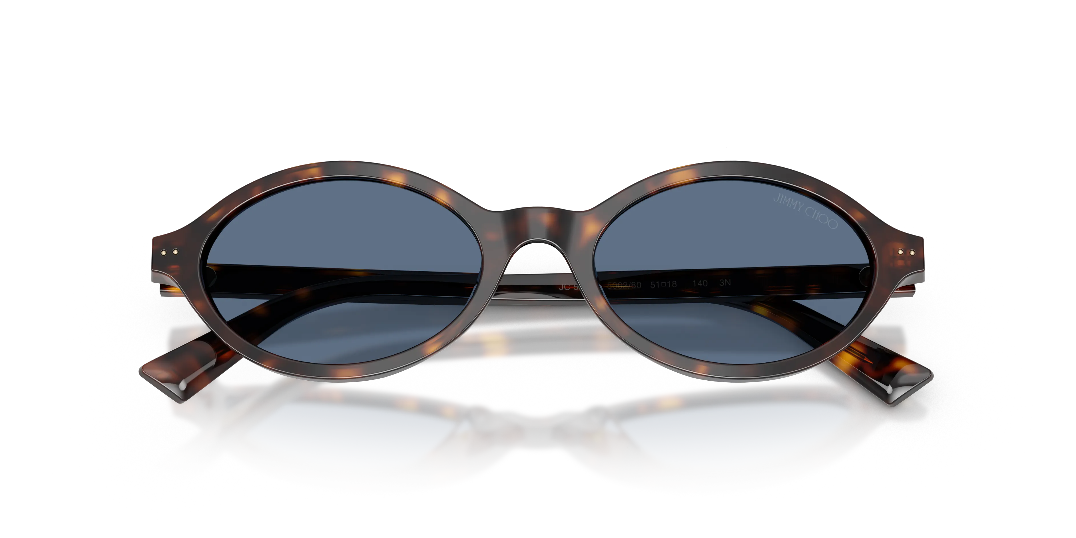 Jimmy Choo JC5068U 500280 Occhiali da sole Acetato Tartaruga Blu Rotonda Normale - immagine 2