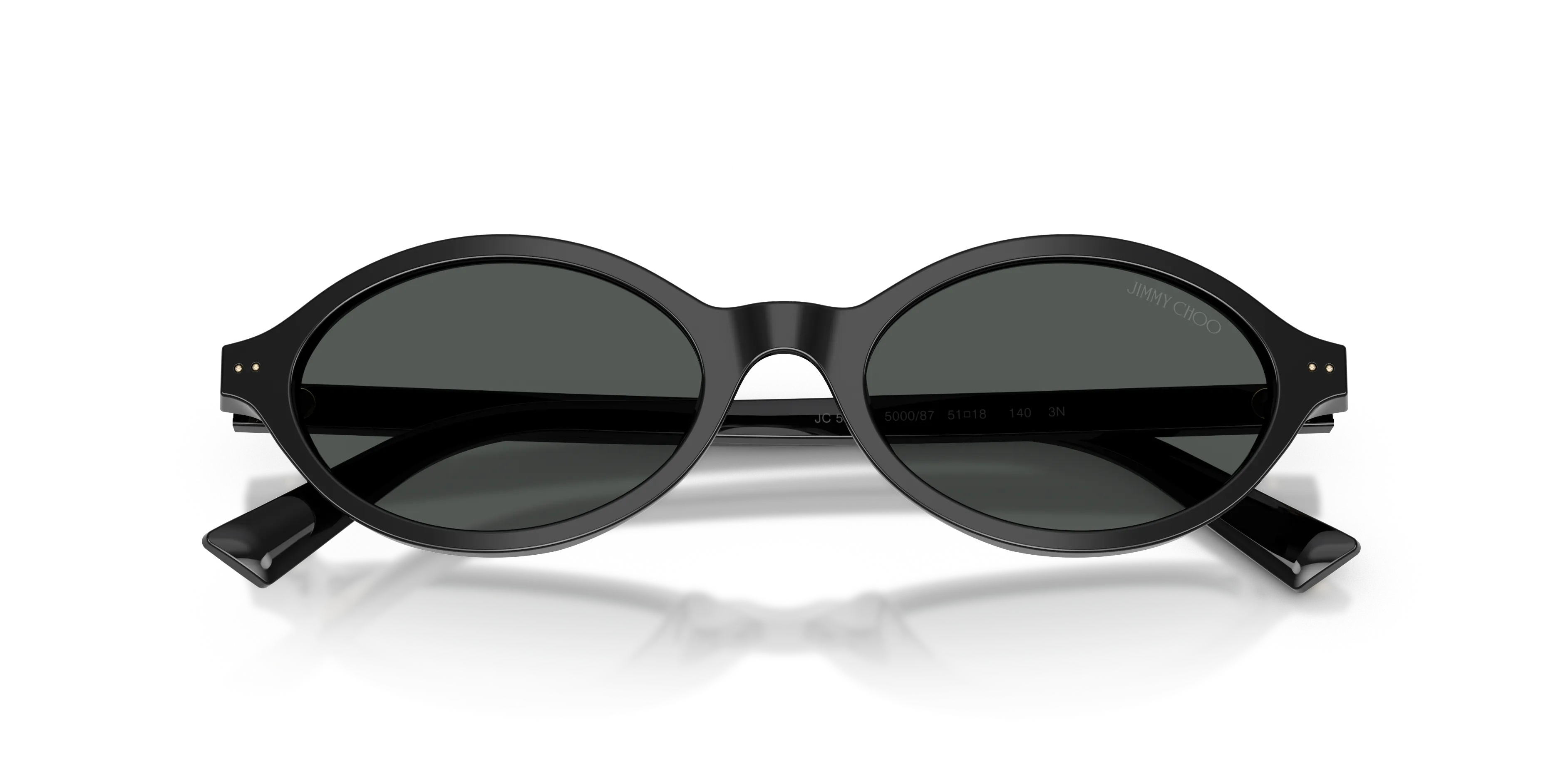 Jimmy Choo JC5068U 500087 Occhiali da sole Acetato Nero Grigio Rotonda Normale - immagine 2