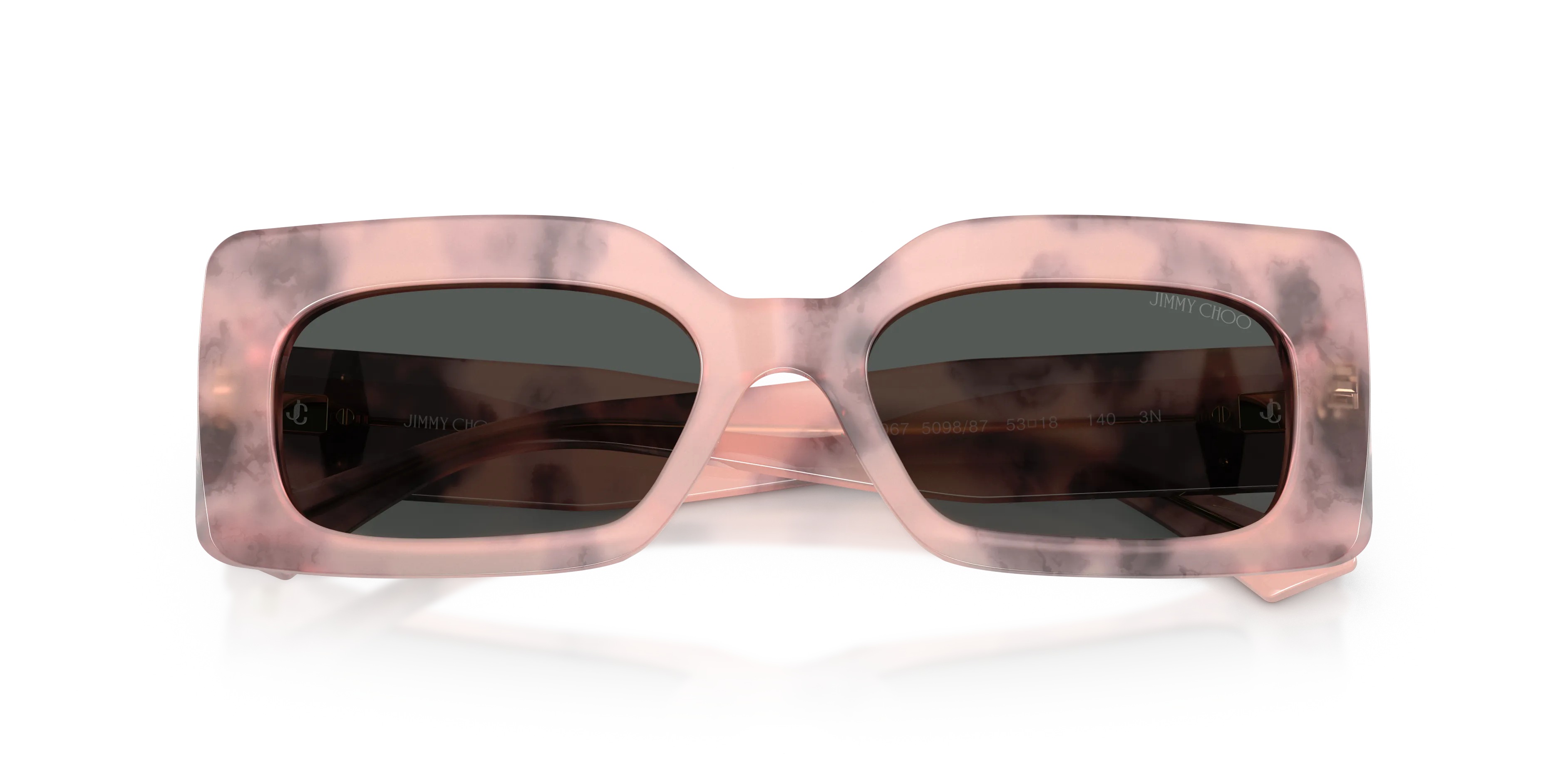 Jimmy Choo JC5067 509887 Occhiali da sole Acetato Rosa Grigio Squadrata Normale - immagine 2