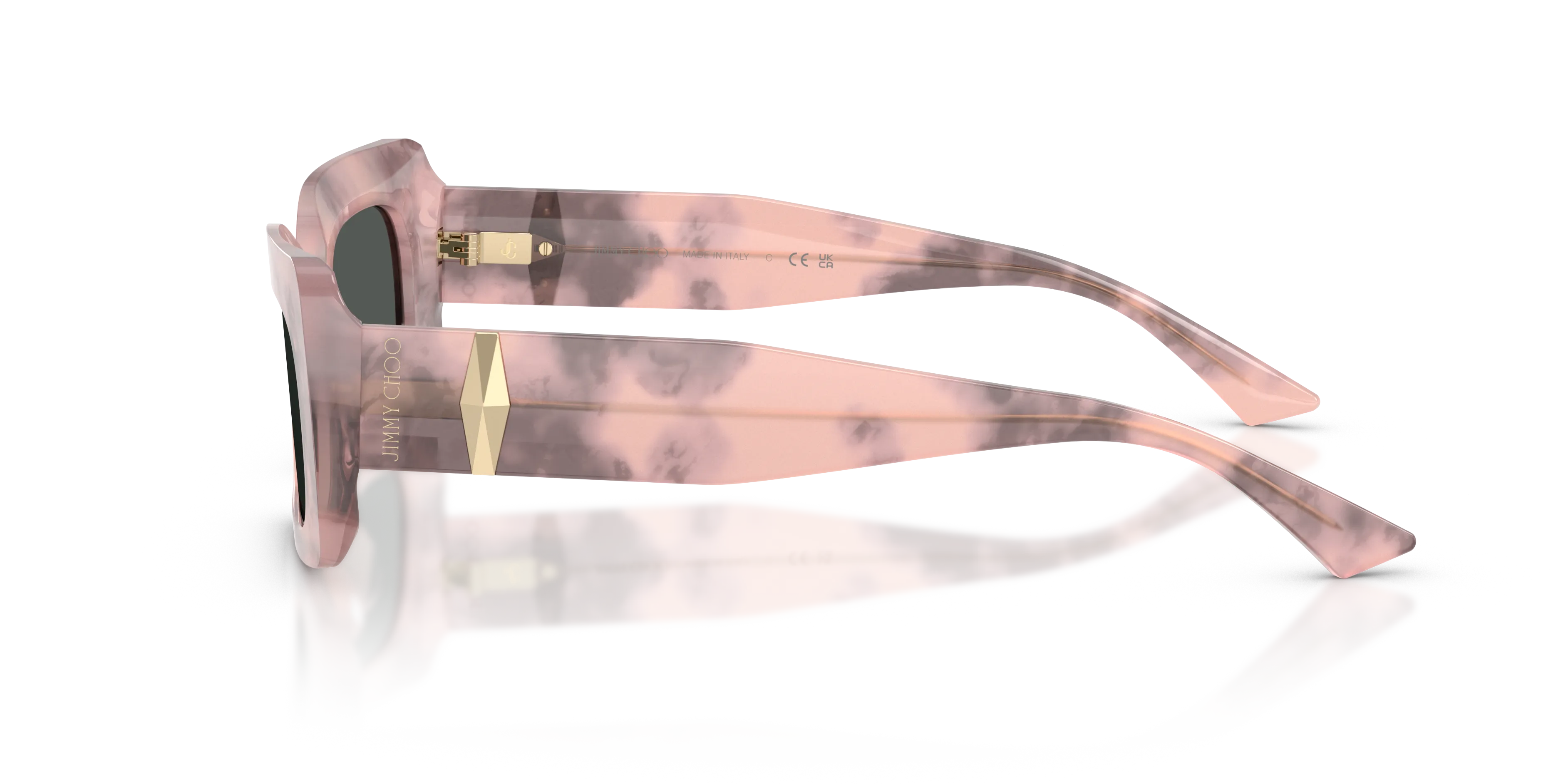 Jimmy Choo JC5067 509887 Occhiali da sole Acetato Rosa Grigio Squadrata Normale - immagine 4
