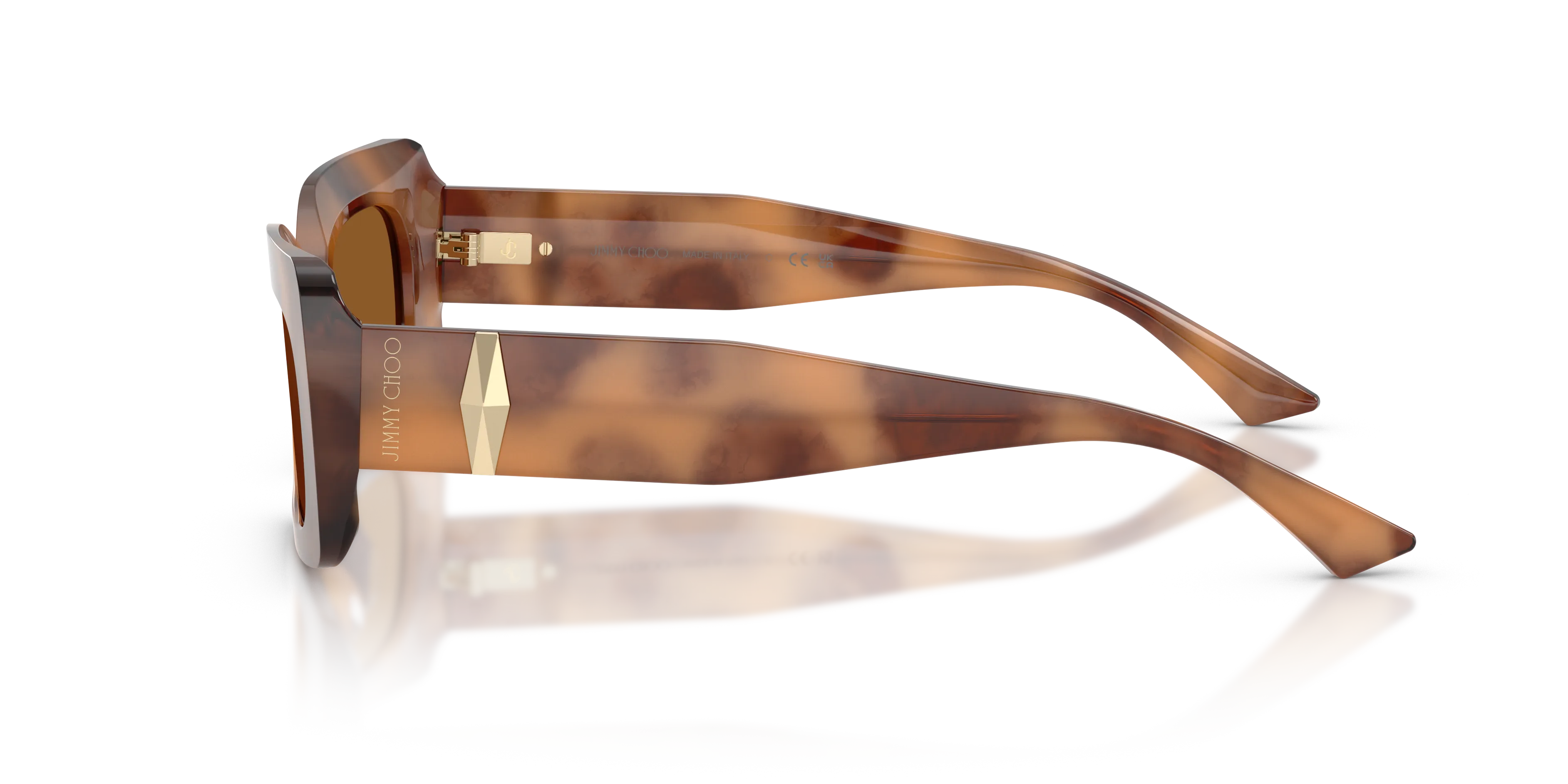 Jimmy Choo JC5067 509673 Occhiali da sole Acetato Marrone Marrone Squadrata Normale - immagine 4
