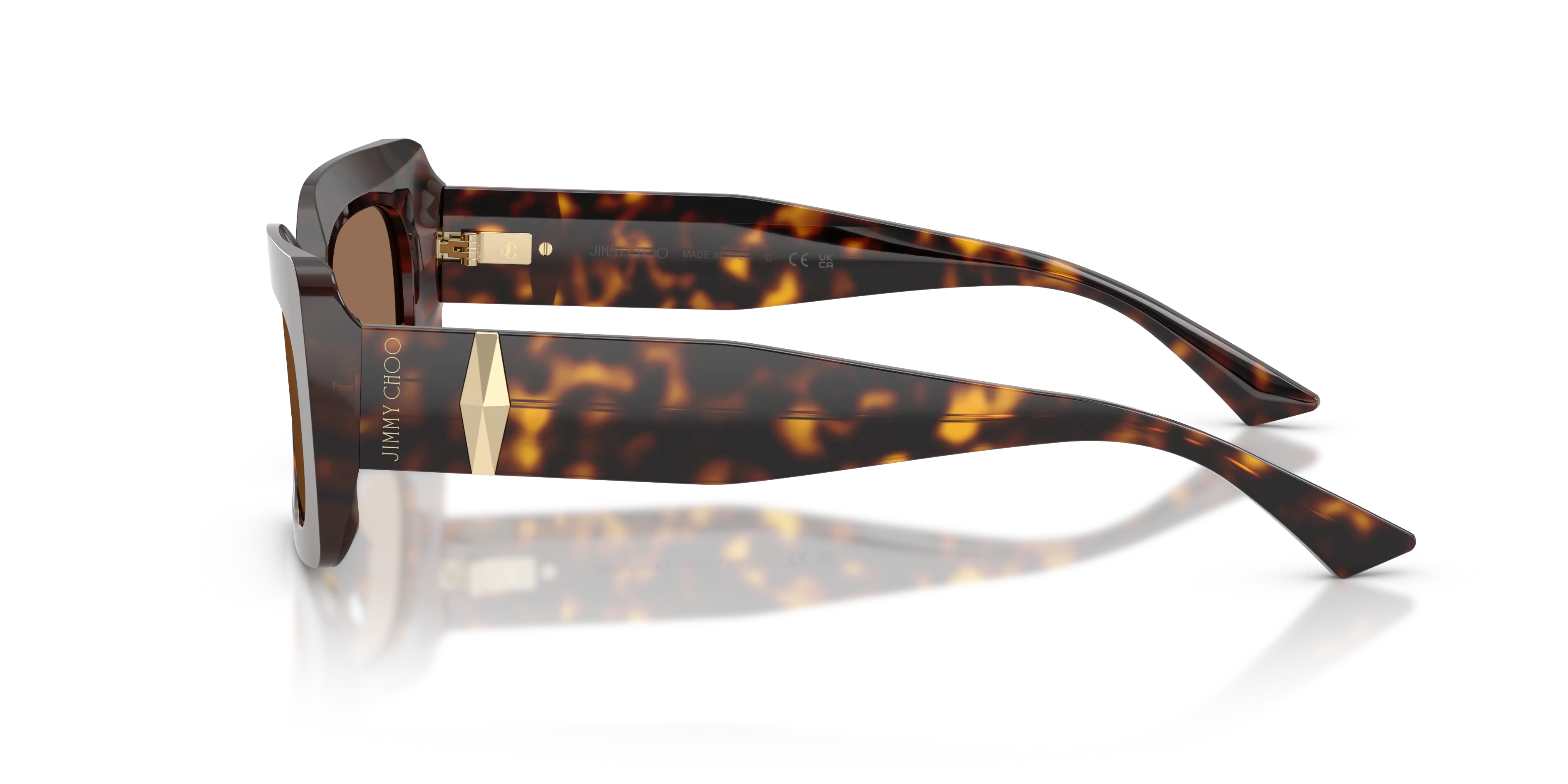 Jimmy Choo JC5067 500273 Occhiali da sole Acetato Tartaruga Marrone Squadrata Normale - immagine 4