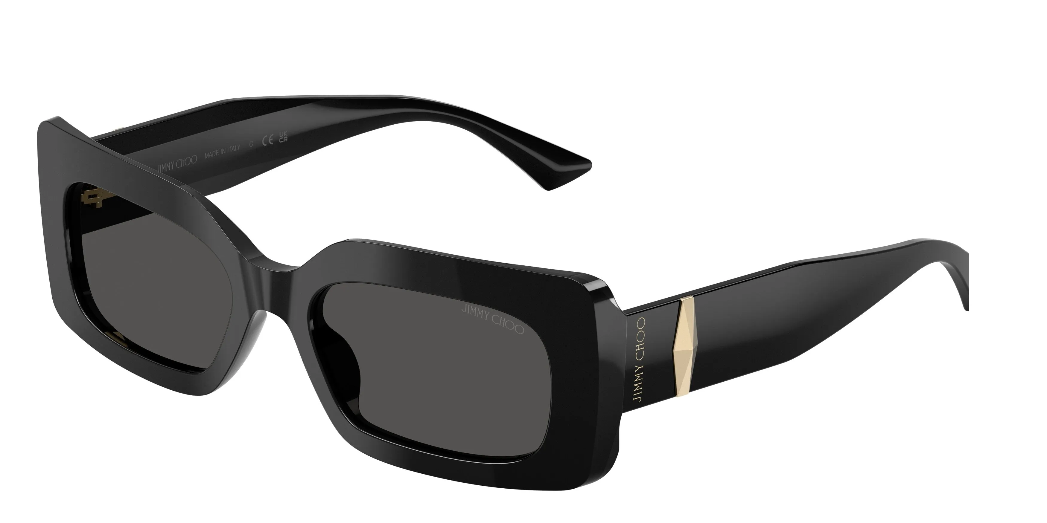 Jimmy Choo JC5067 500087 Occhiali da sole Acetato Nero Grigio Squadrata Normale - immagine 1
