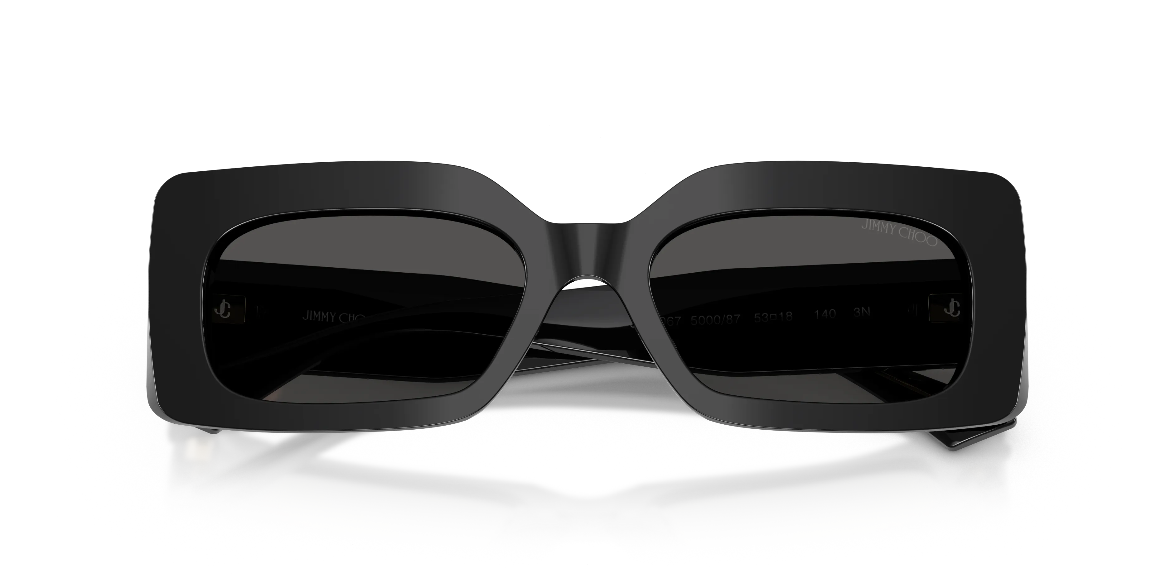 Jimmy Choo JC5067 500087 Occhiali da sole Acetato Nero Grigio Squadrata Normale - immagine 2