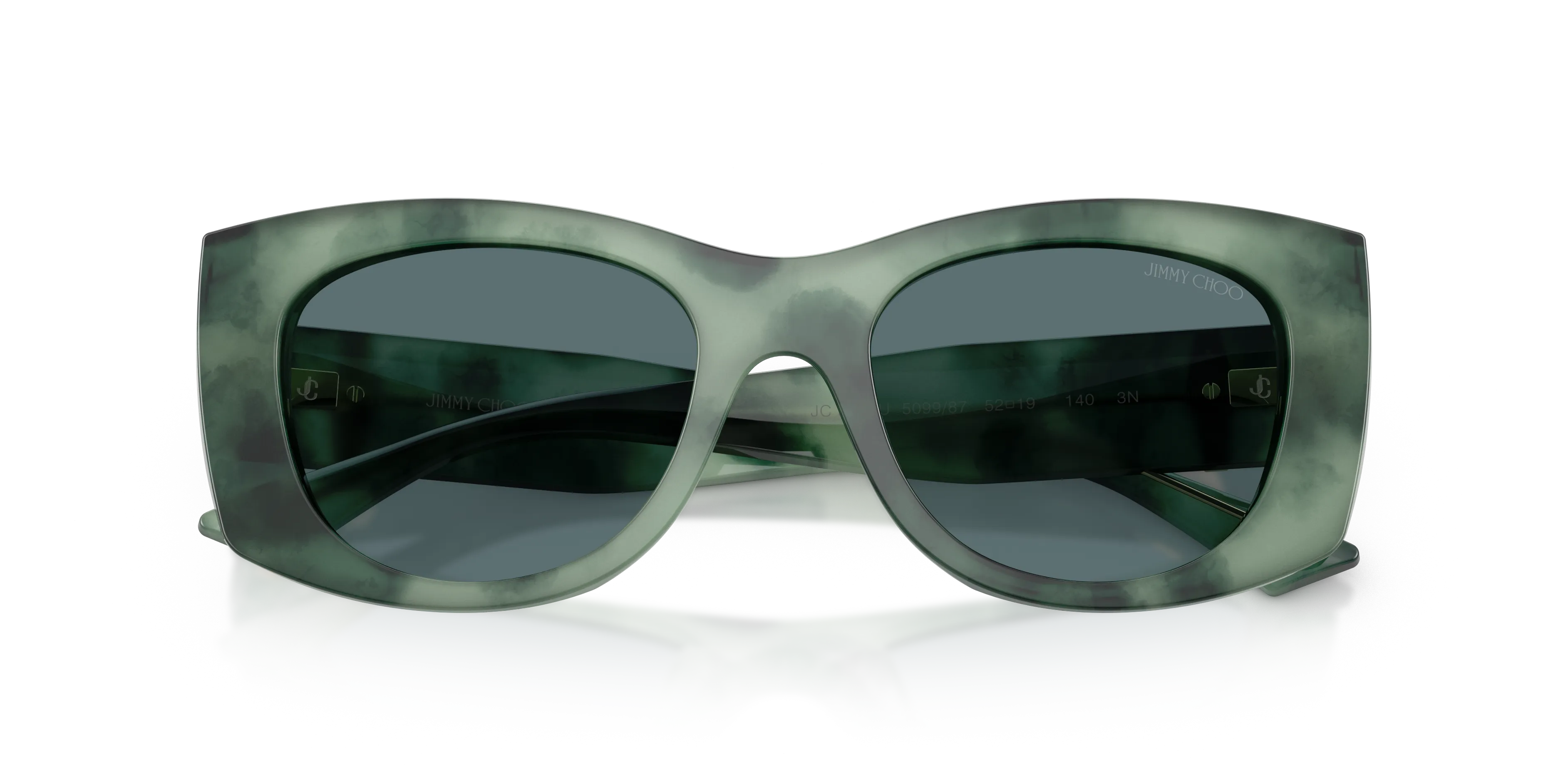 Jimmy Choo JC5066U 509987 Occhiali da sole Acetato Verde Grigio Farfalla Normale - immagine 2