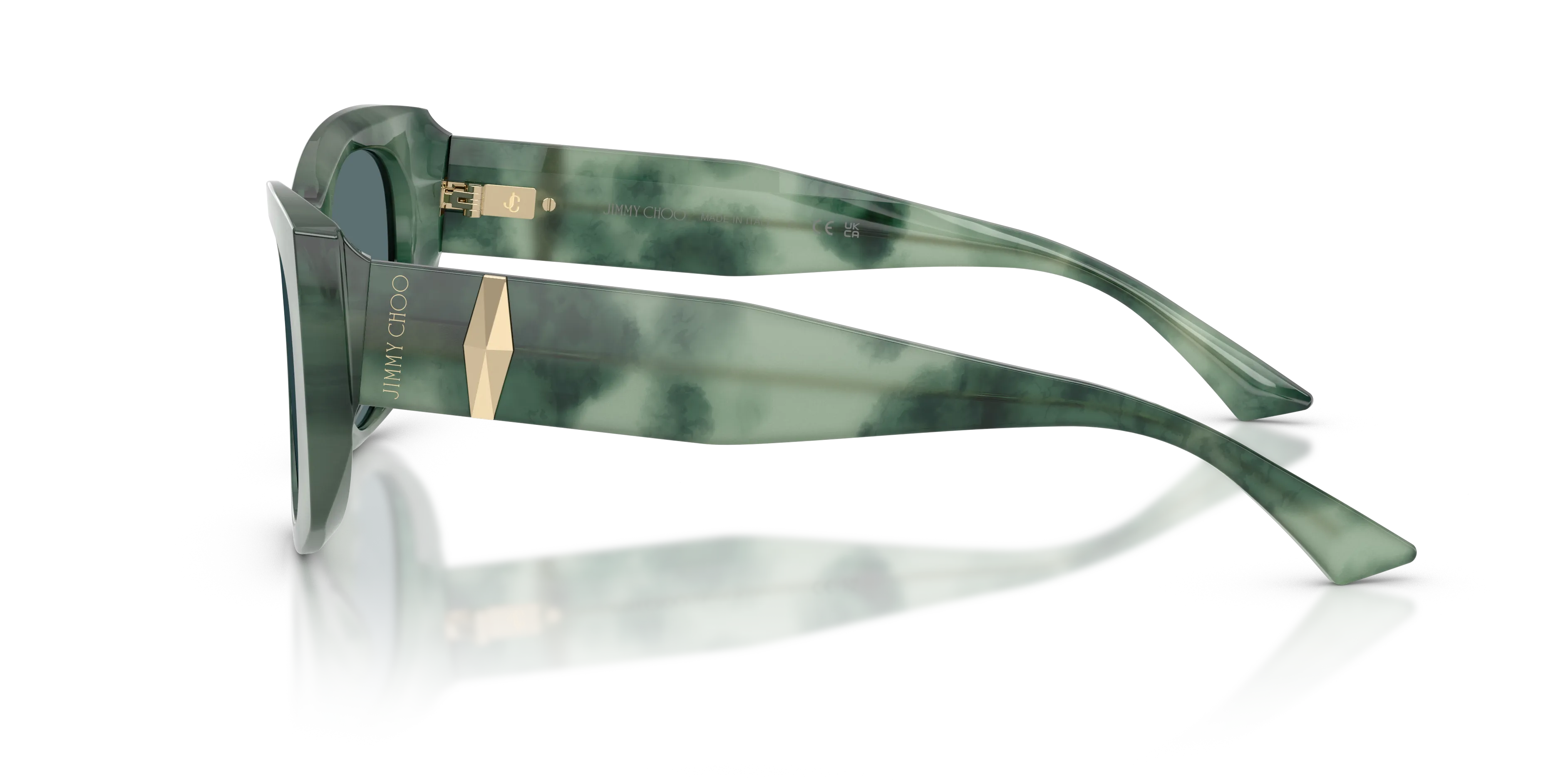 Jimmy Choo JC5066U 509987 Occhiali da sole Acetato Verde Grigio Farfalla Normale - immagine 4