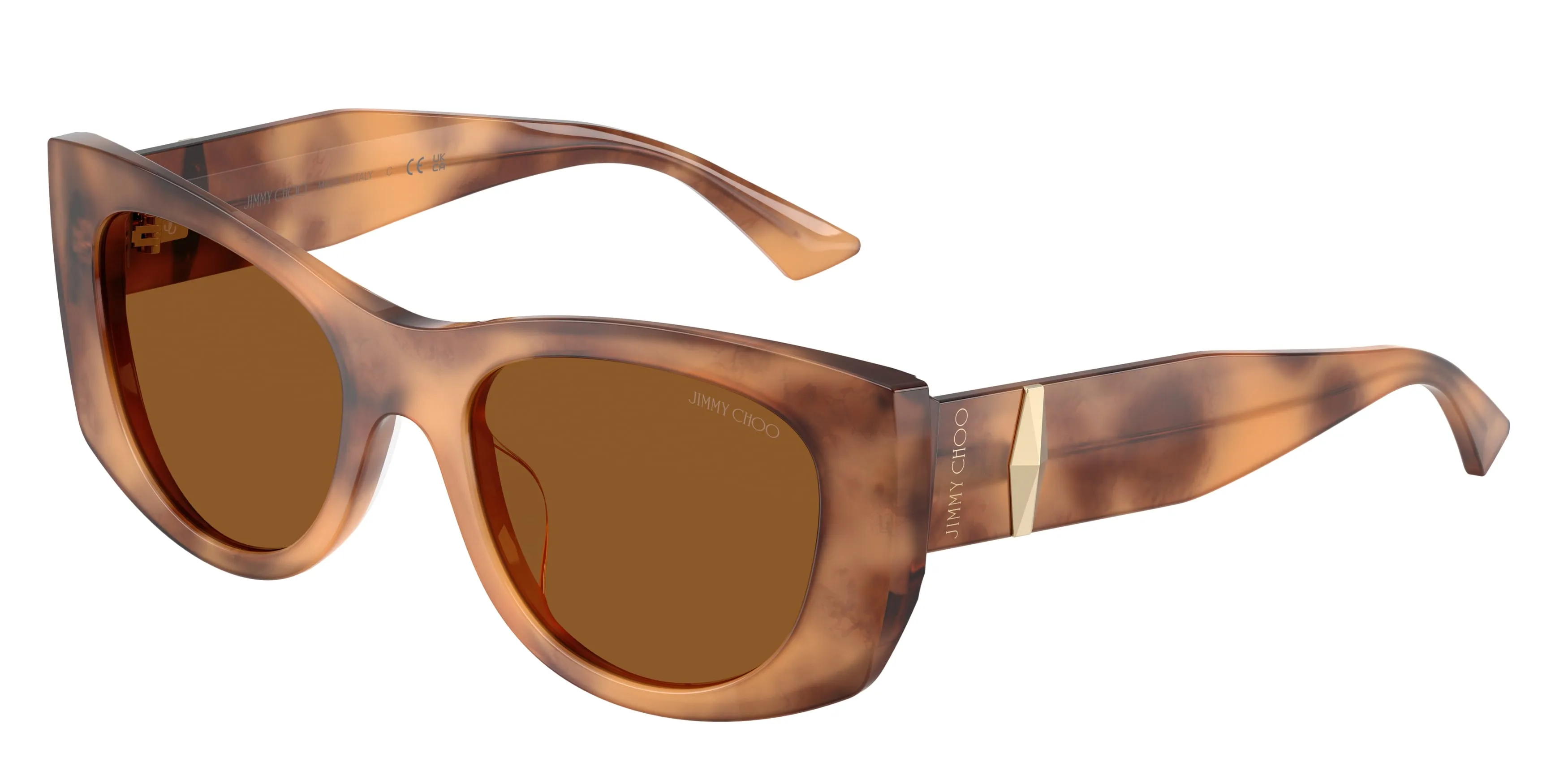 Jimmy Choo JC5066U 509673 Occhiali da sole Acetato Marrone Marrone Farfalla Normale - immagine 1