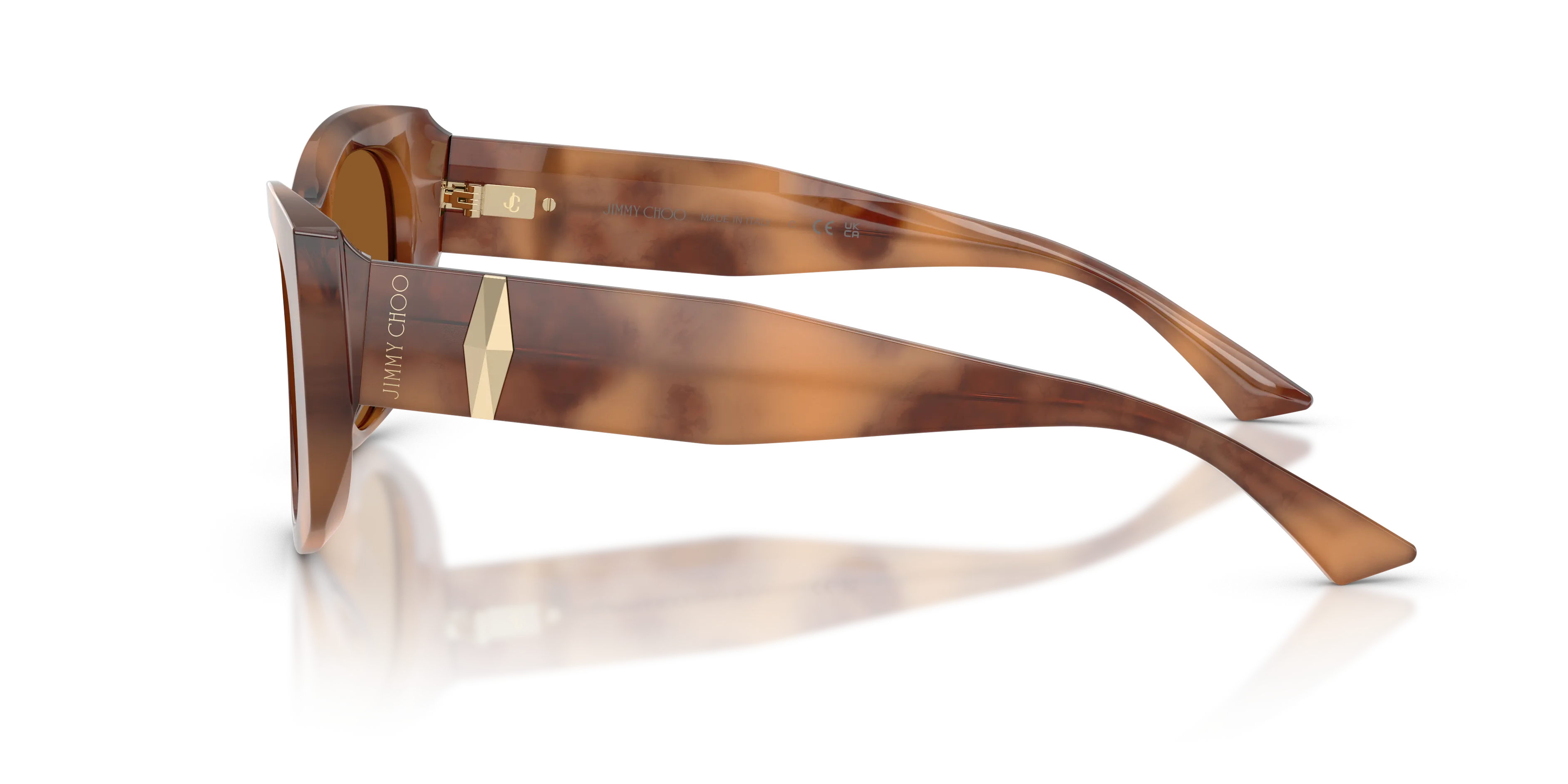 Jimmy Choo JC5066U 509673 Occhiali da sole Acetato Marrone Marrone Farfalla Normale - immagine 4
