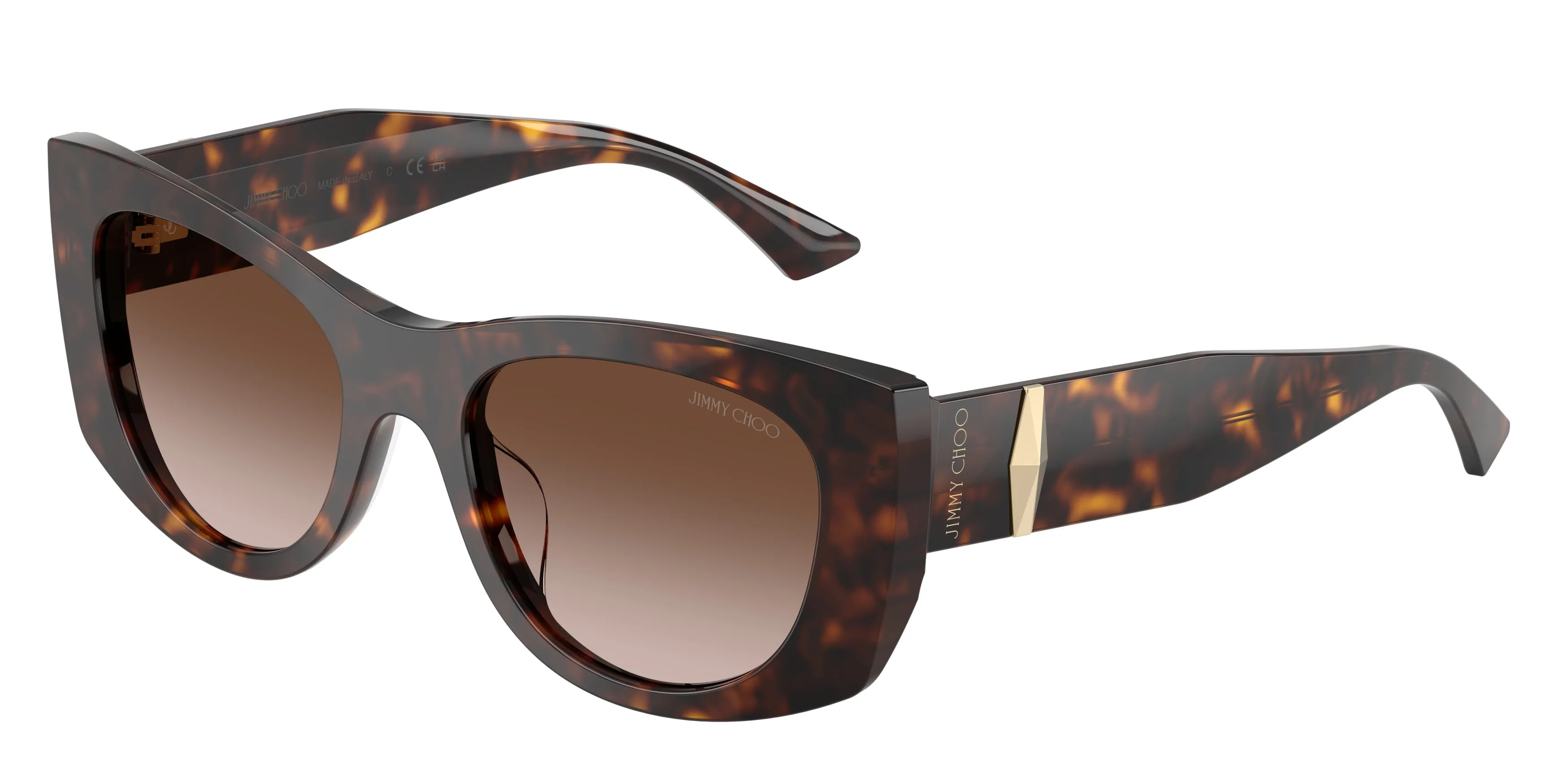 Jimmy Choo JC5066U 500213 Occhiali da sole Acetato Tartaruga Marrone Farfalla Normale Sfumato - immagine 1