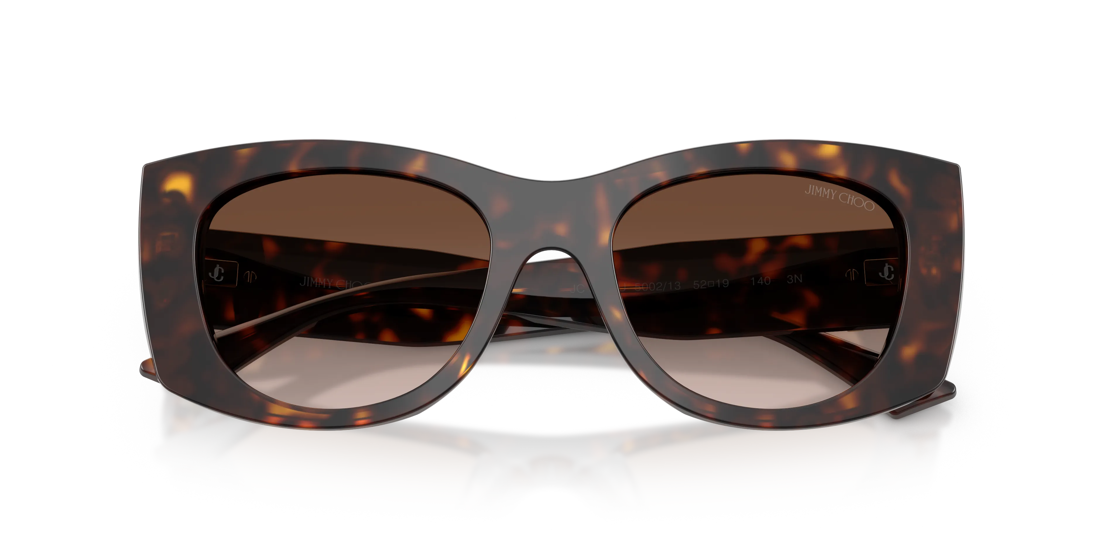 Jimmy Choo JC5066U 500213 Occhiali da sole Acetato Tartaruga Marrone Farfalla Normale Sfumato - immagine 2