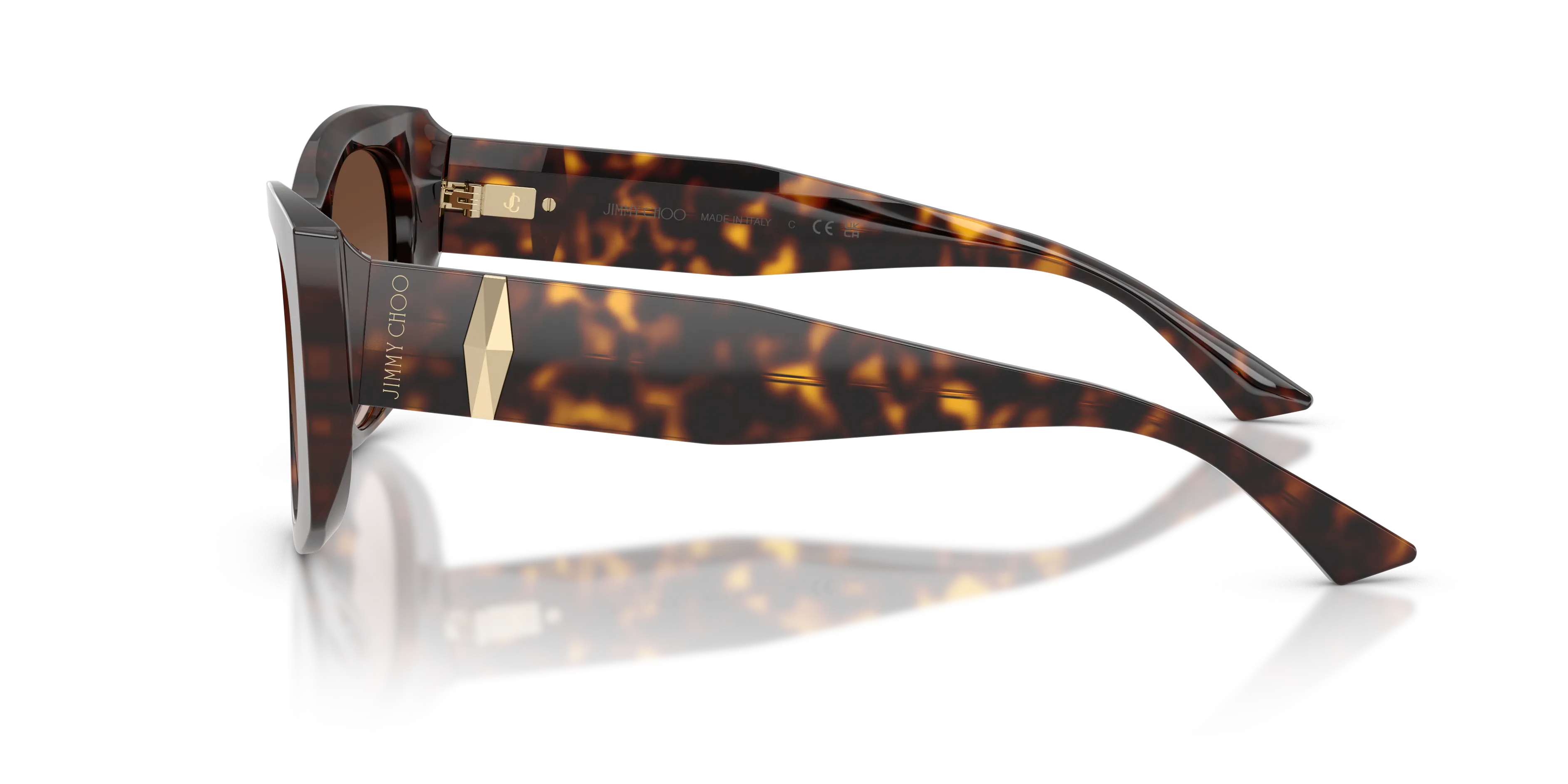 Jimmy Choo JC5066U 500213 Occhiali da sole Acetato Tartaruga Marrone Farfalla Normale Sfumato - immagine 4