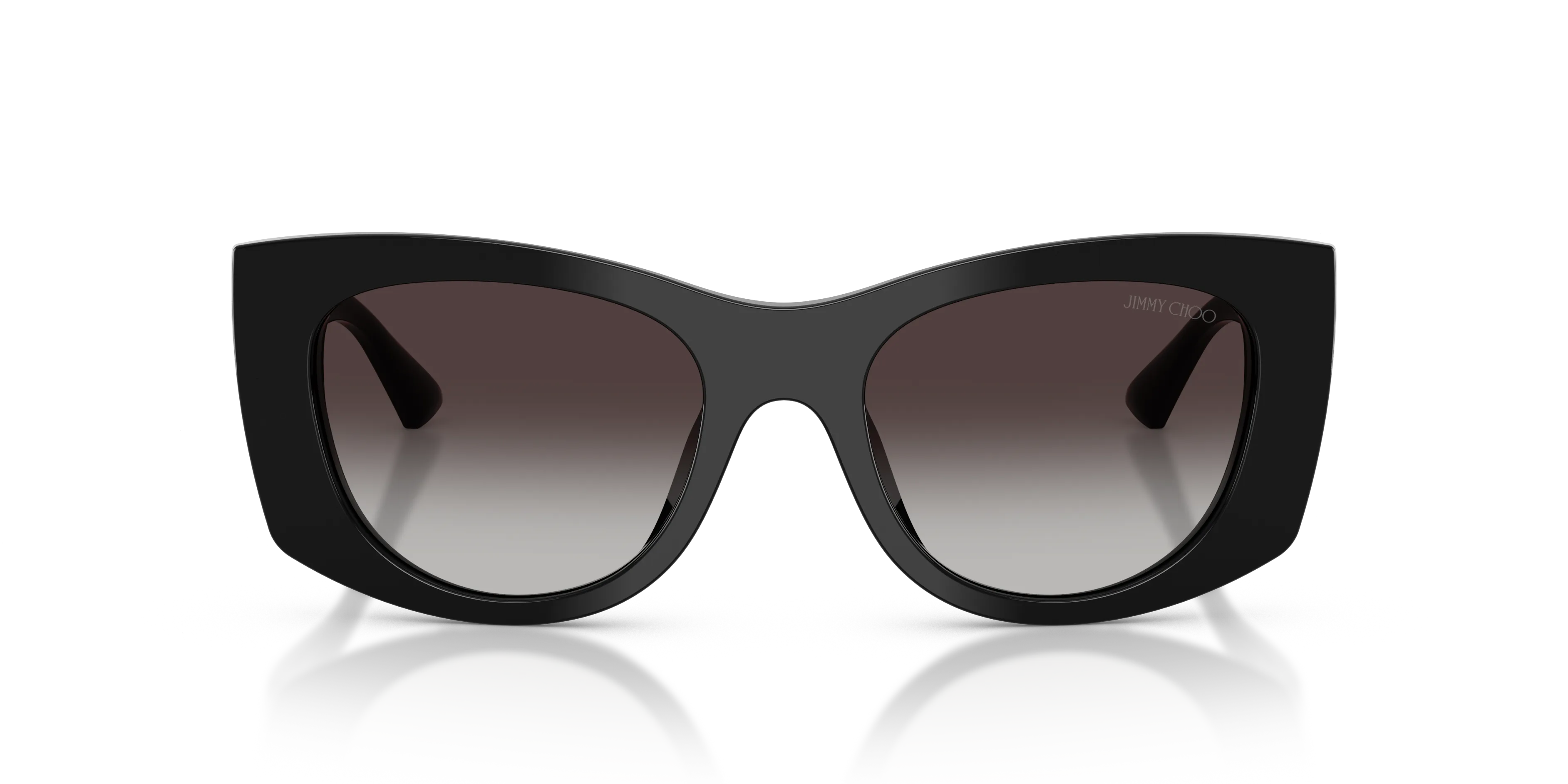 Jimmy Choo JC5066U 50008G Occhiali da sole Acetato Nero Grigio Farfalla Normale Sfumato - immagine 3