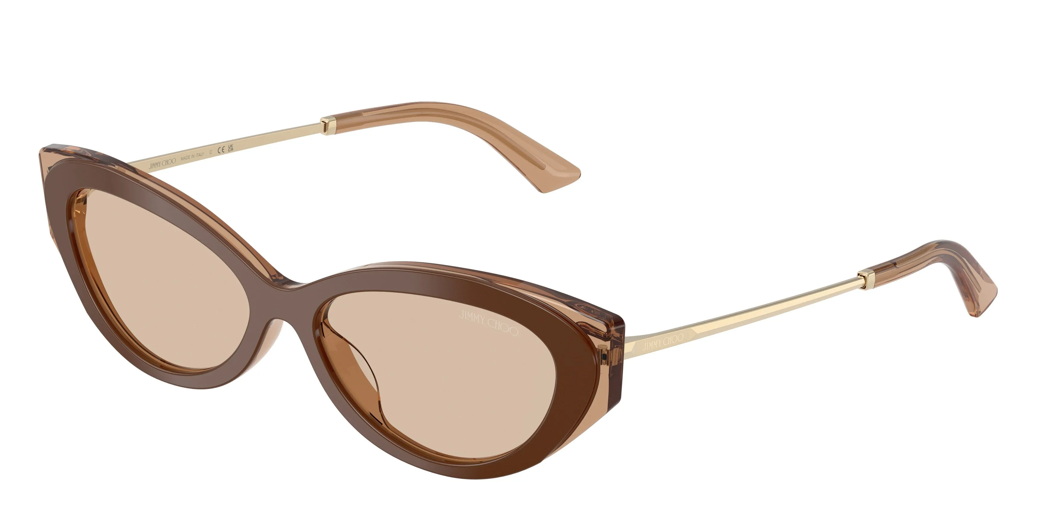 Jimmy Choo JC5065U 510593 Occhiali da sole Acetato Marrone Marrone Cat Eye Normale - immagine 1