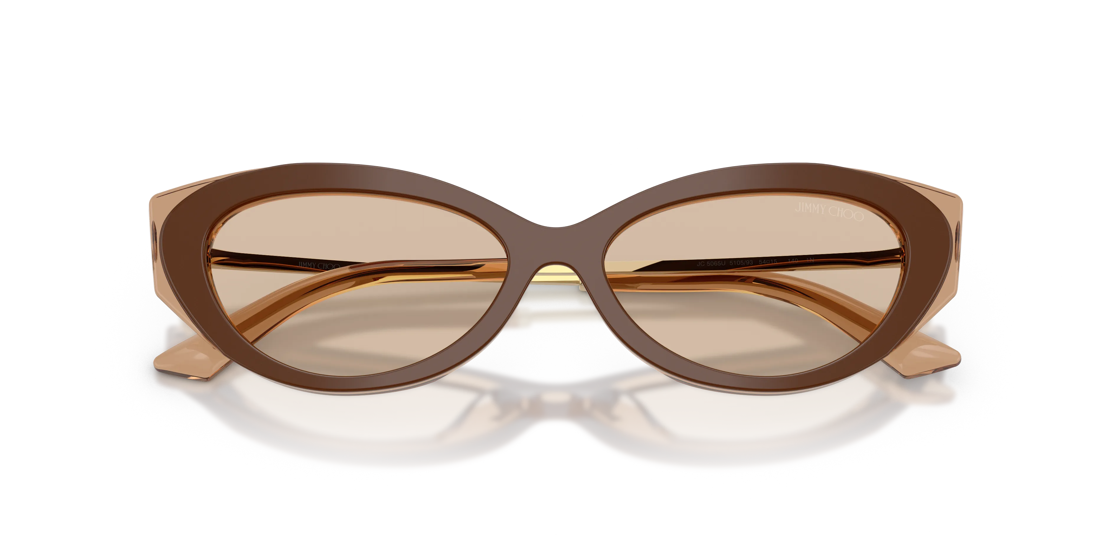 Jimmy Choo JC5065U 510593 Occhiali da sole Acetato Marrone Marrone Cat Eye Normale - immagine 2