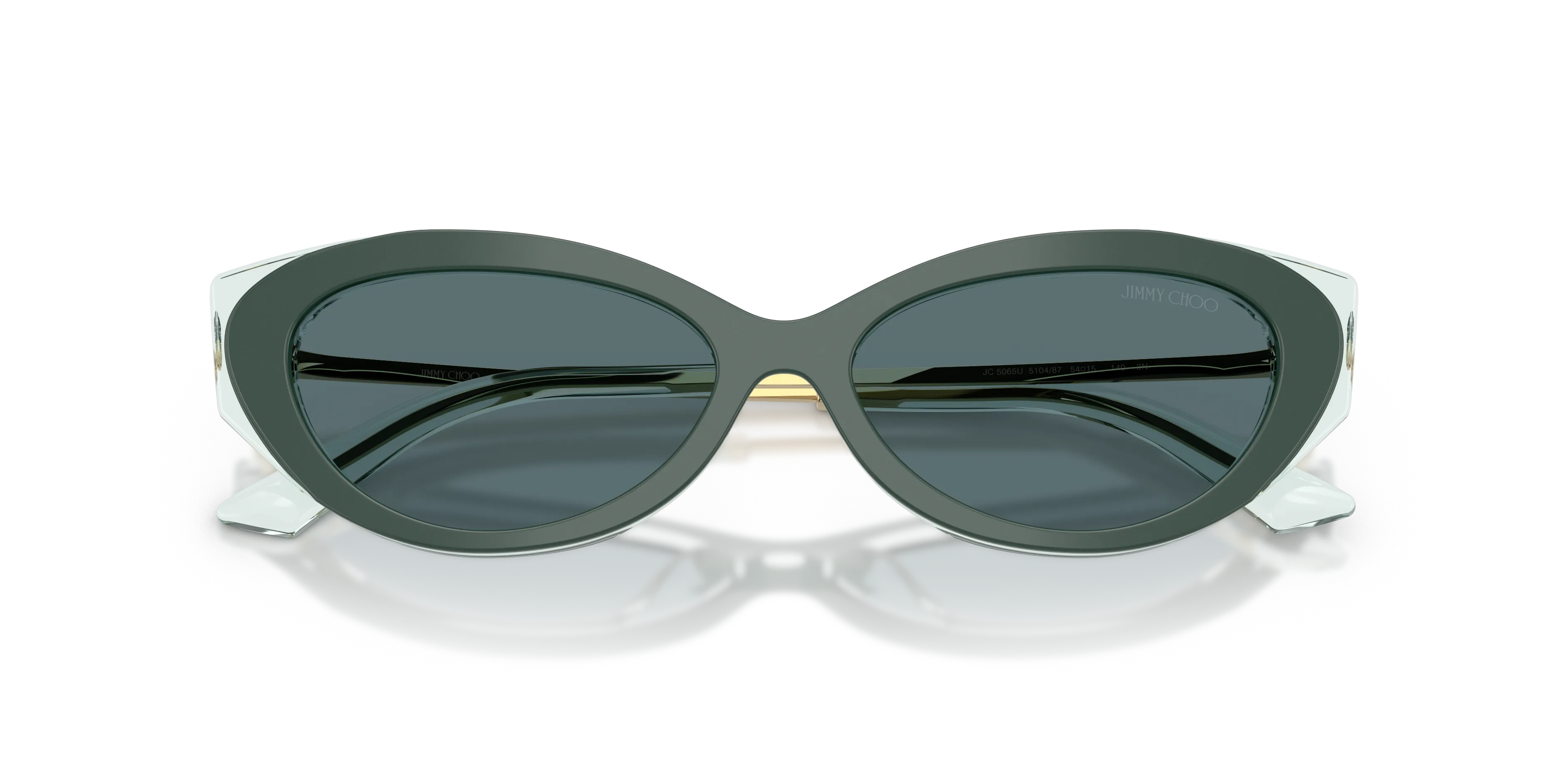 Jimmy Choo JC5065U 510487 Occhiali da sole Acetato Verde Grigio Cat Eye Normale - immagine 2